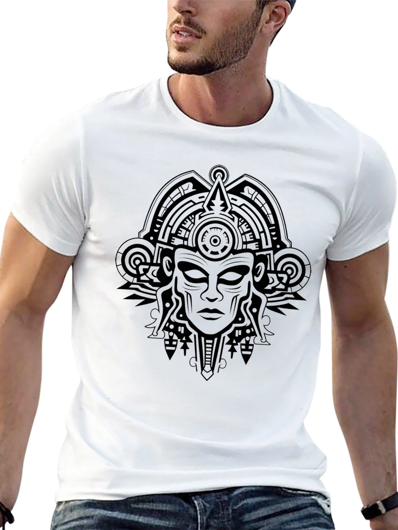 Black Aztec Graphic T-Shirt