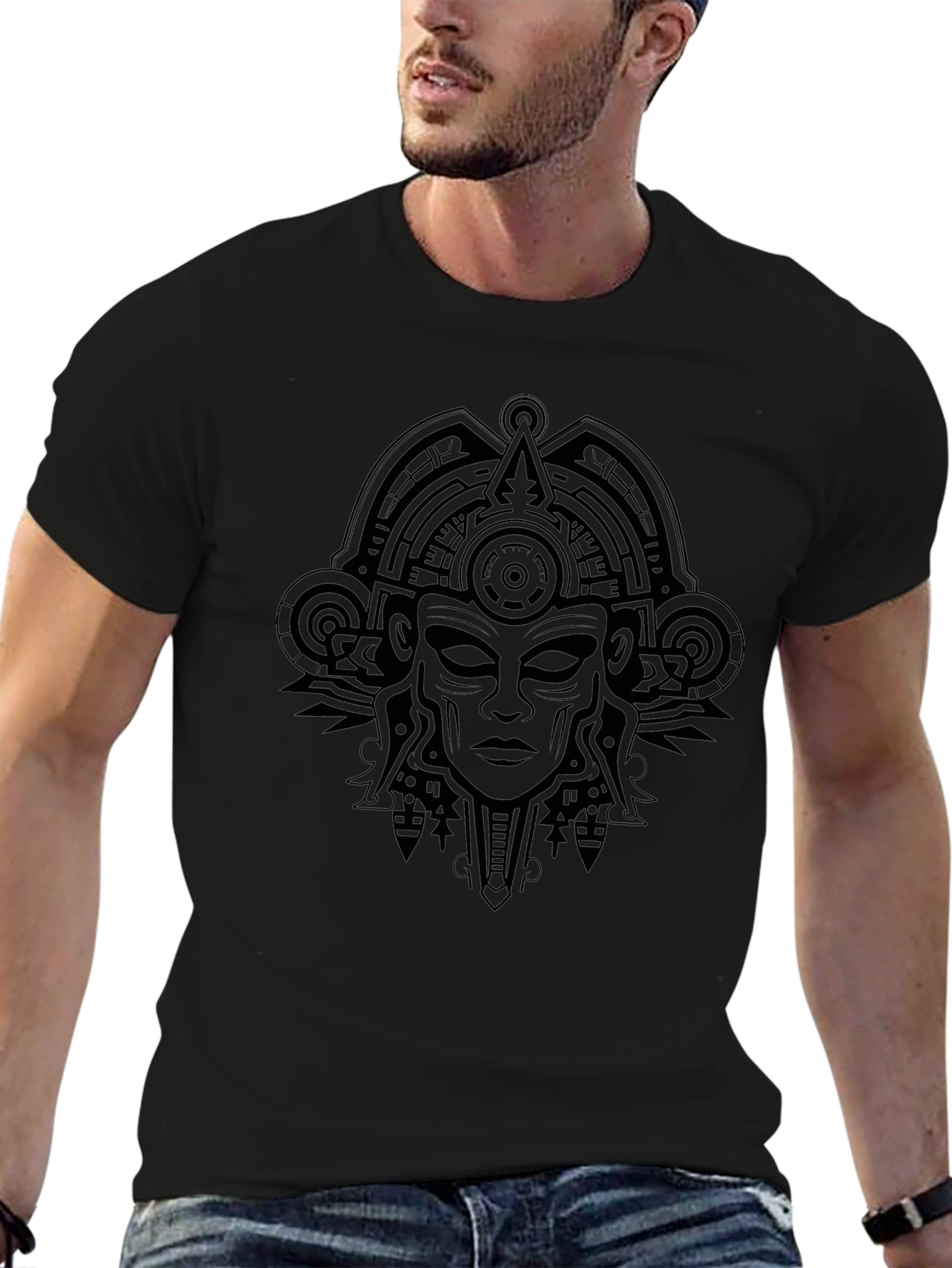 Black Aztec Graphic T-Shirt