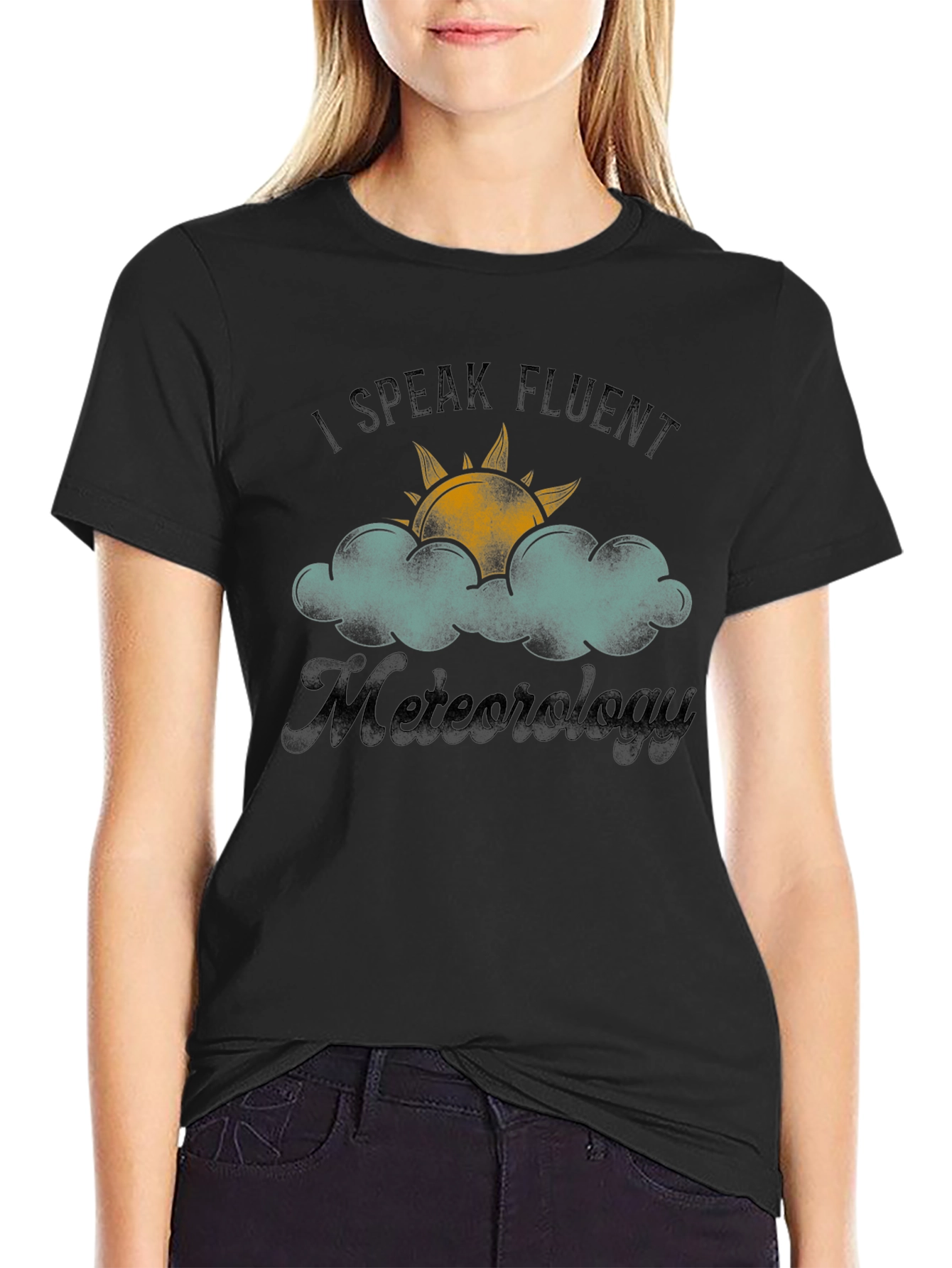 I Speak Fluent Meteorology Black T-Shirt