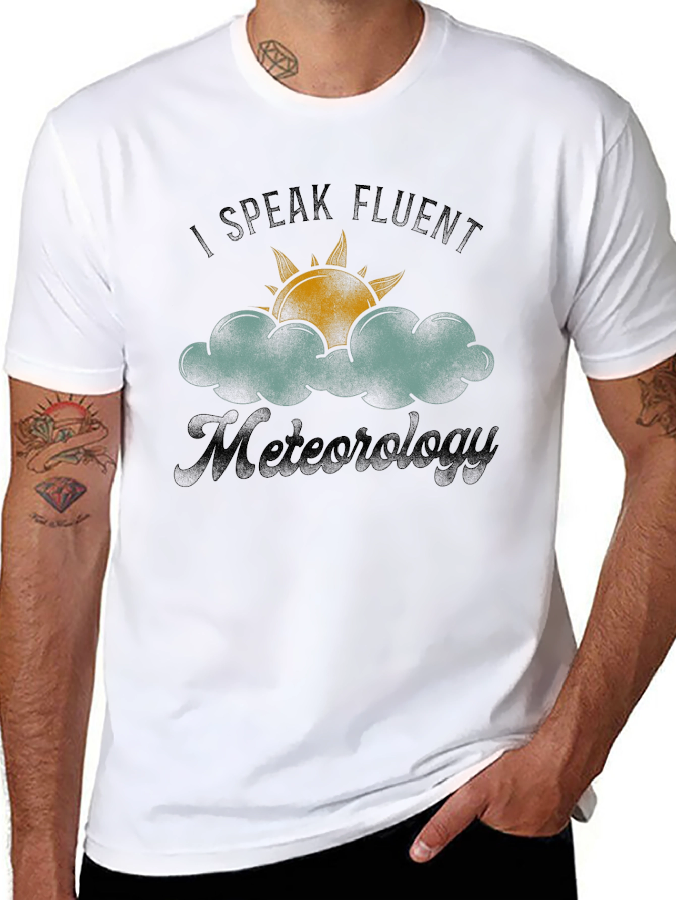 I Speak Fluent Meteorology Black T-Shirt