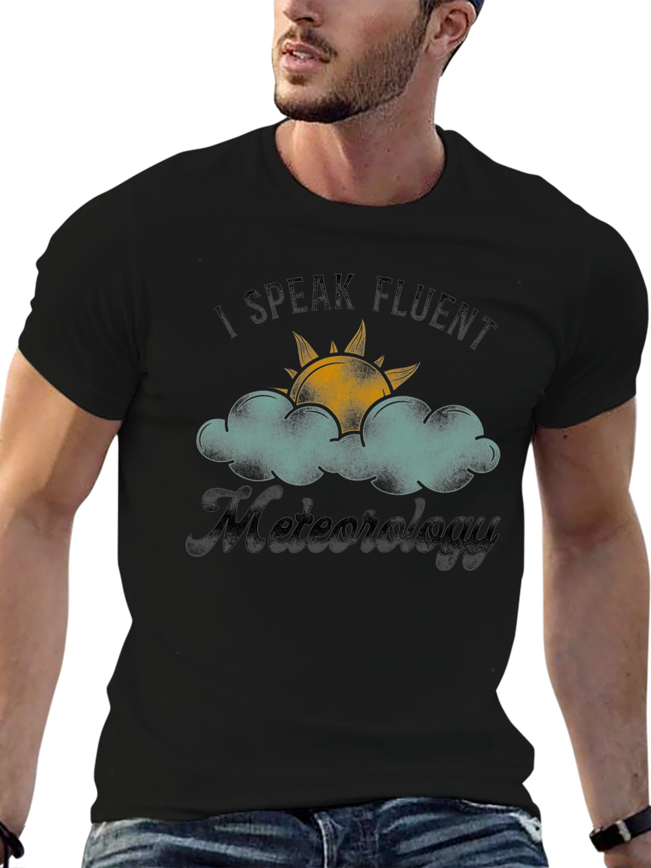 I Speak Fluent Meteorology Black T-Shirt