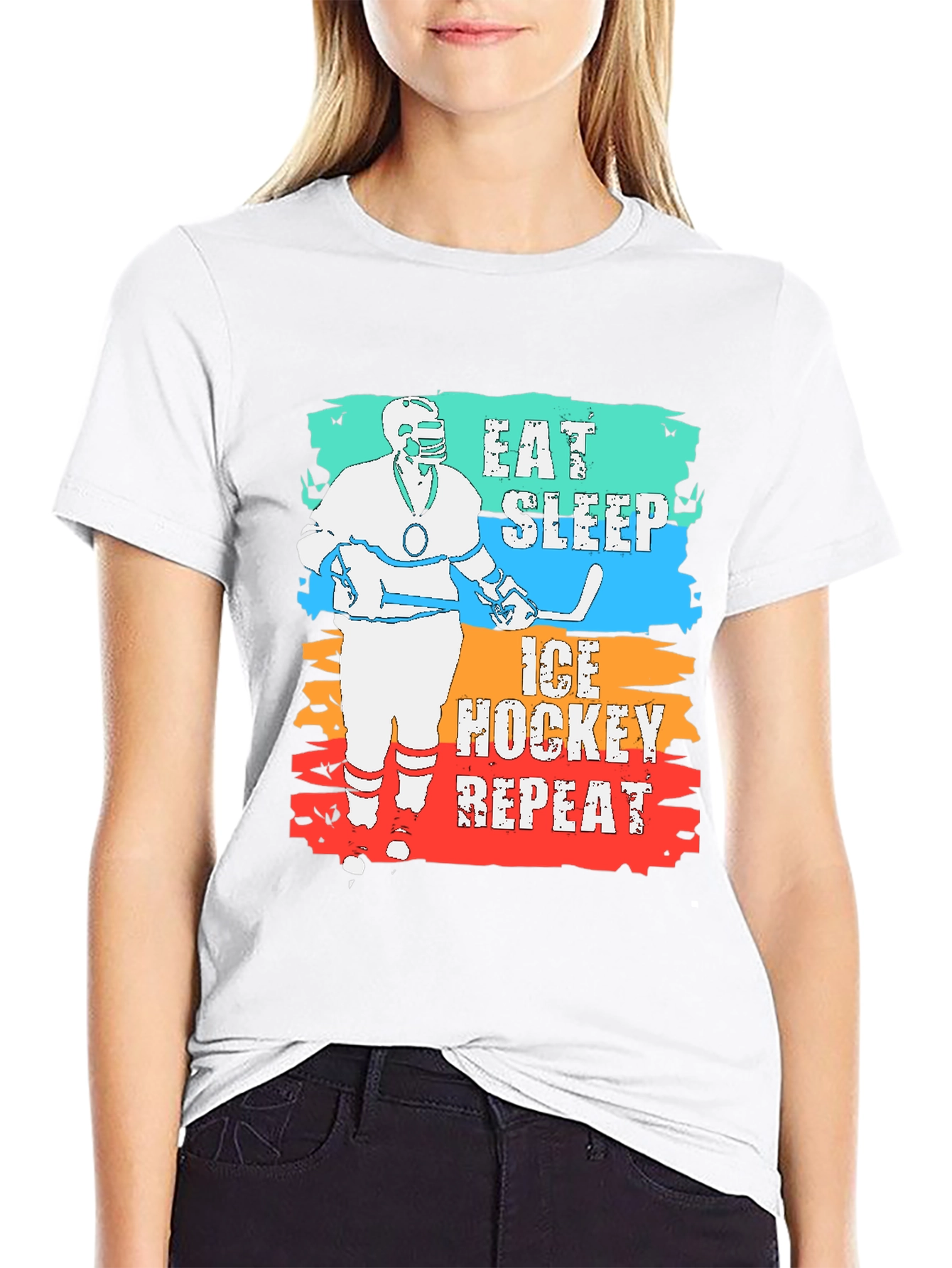 Eat Sleep Ice Hockey Repeat T-Shirt