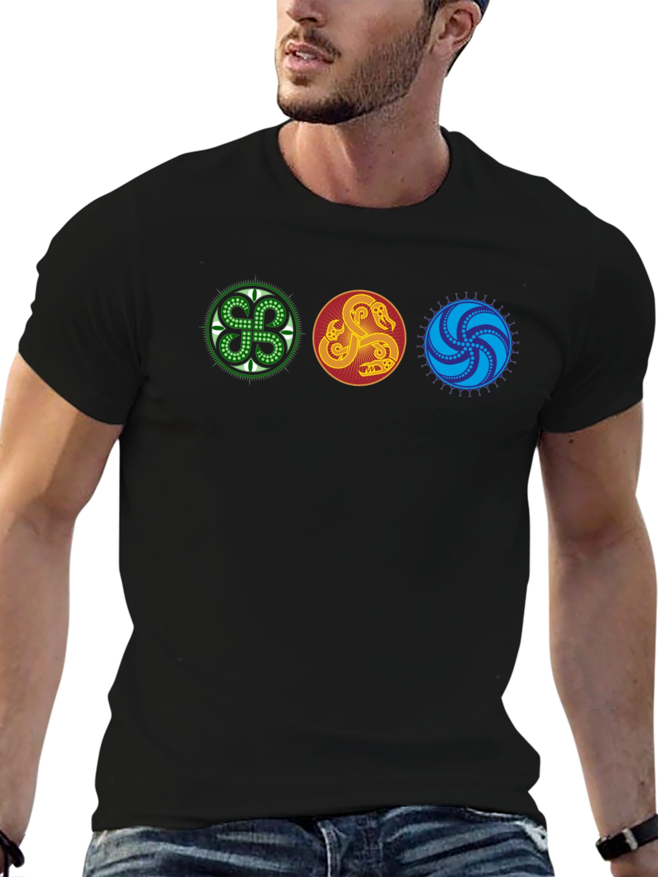 Celtic Elements Graphic Black T-Shirt