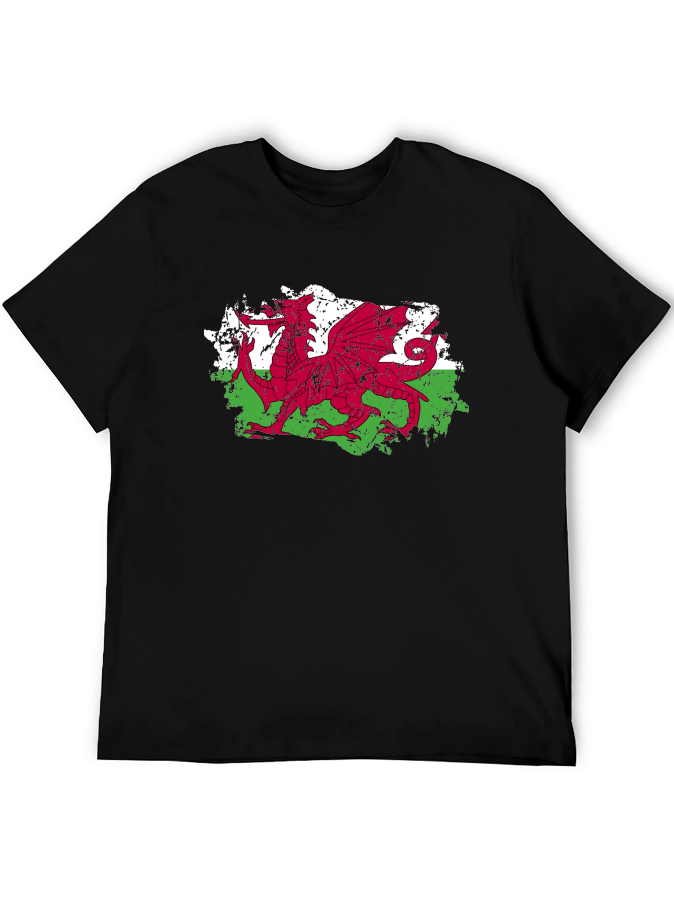 Welsh Dragon Flag Graphic Tee - Black