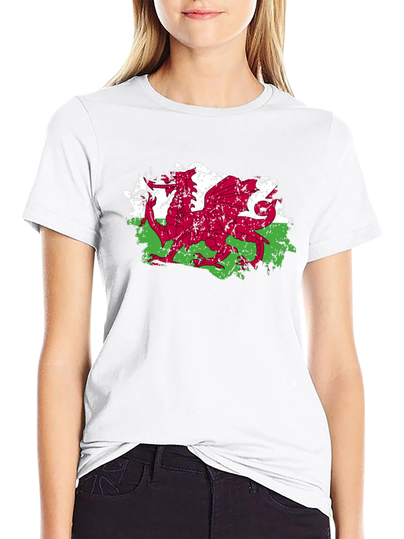 Welsh Dragon Flag Graphic Tee - Black