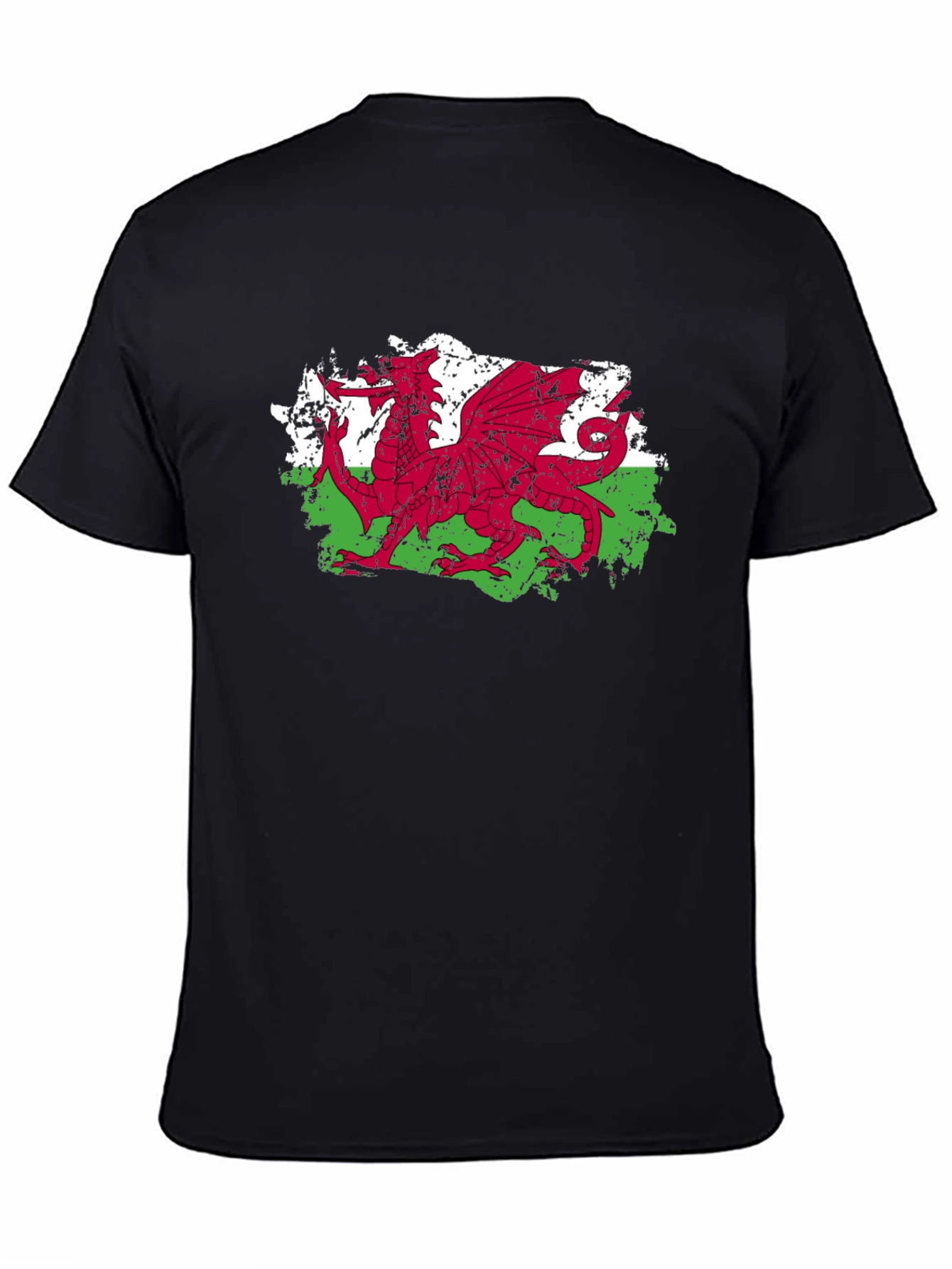 Welsh Dragon Flag Graphic Tee - Black