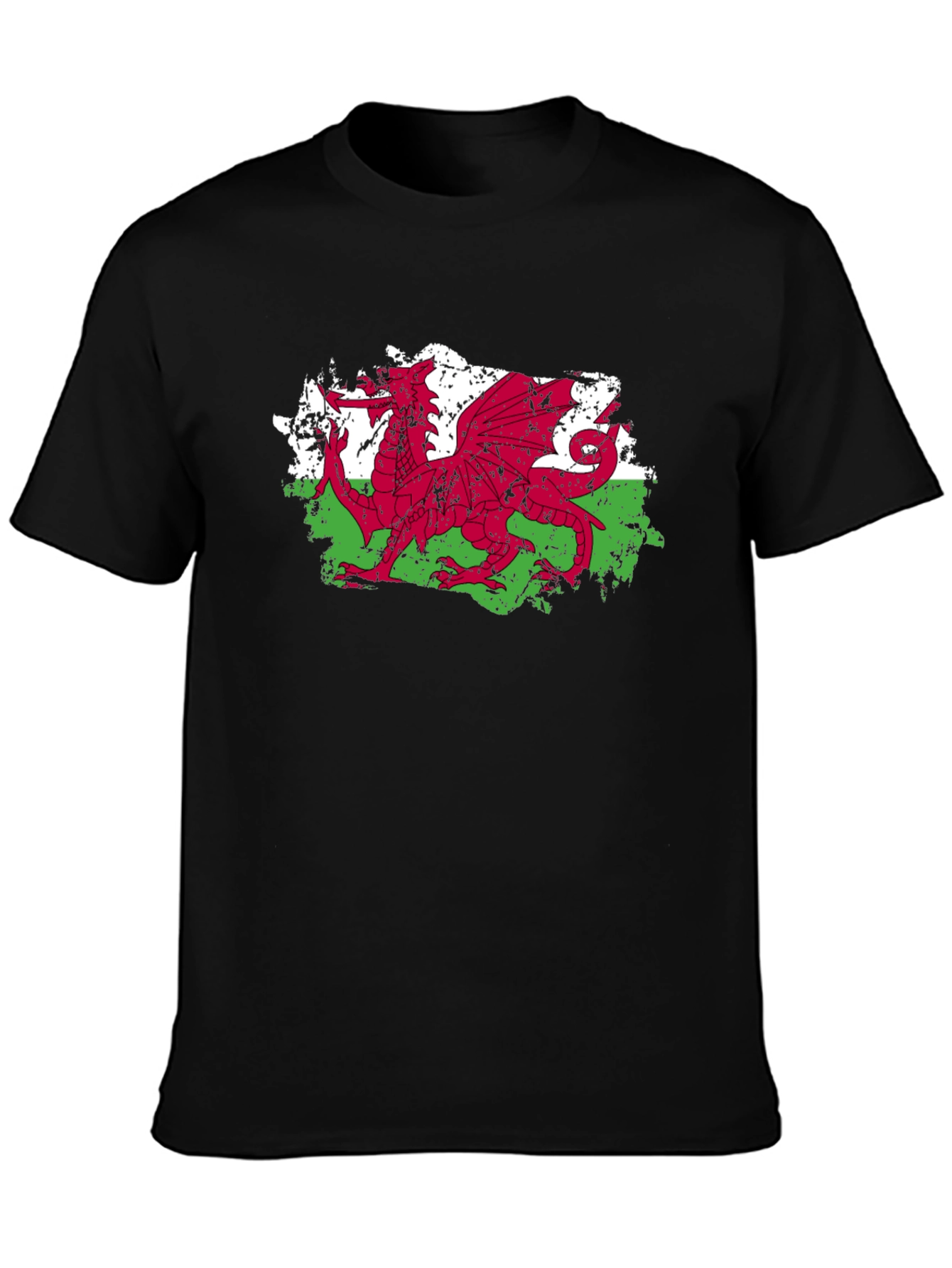 Welsh Dragon Flag Graphic Tee - Black