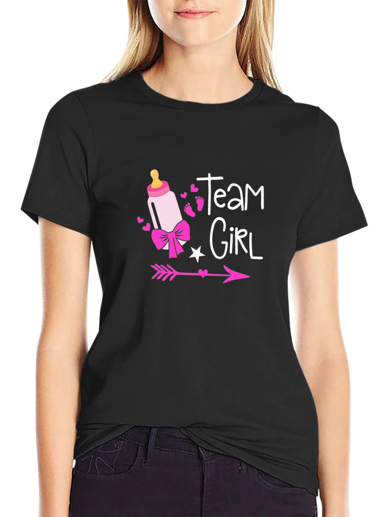 Team Girl Baby Shower Gender Reveal T-Shirt