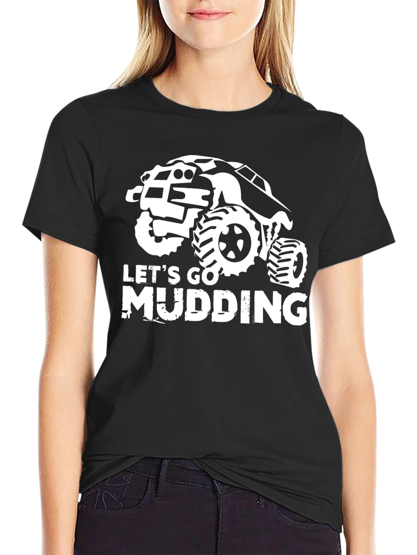 Lets Go Mudding Black T-Shirt