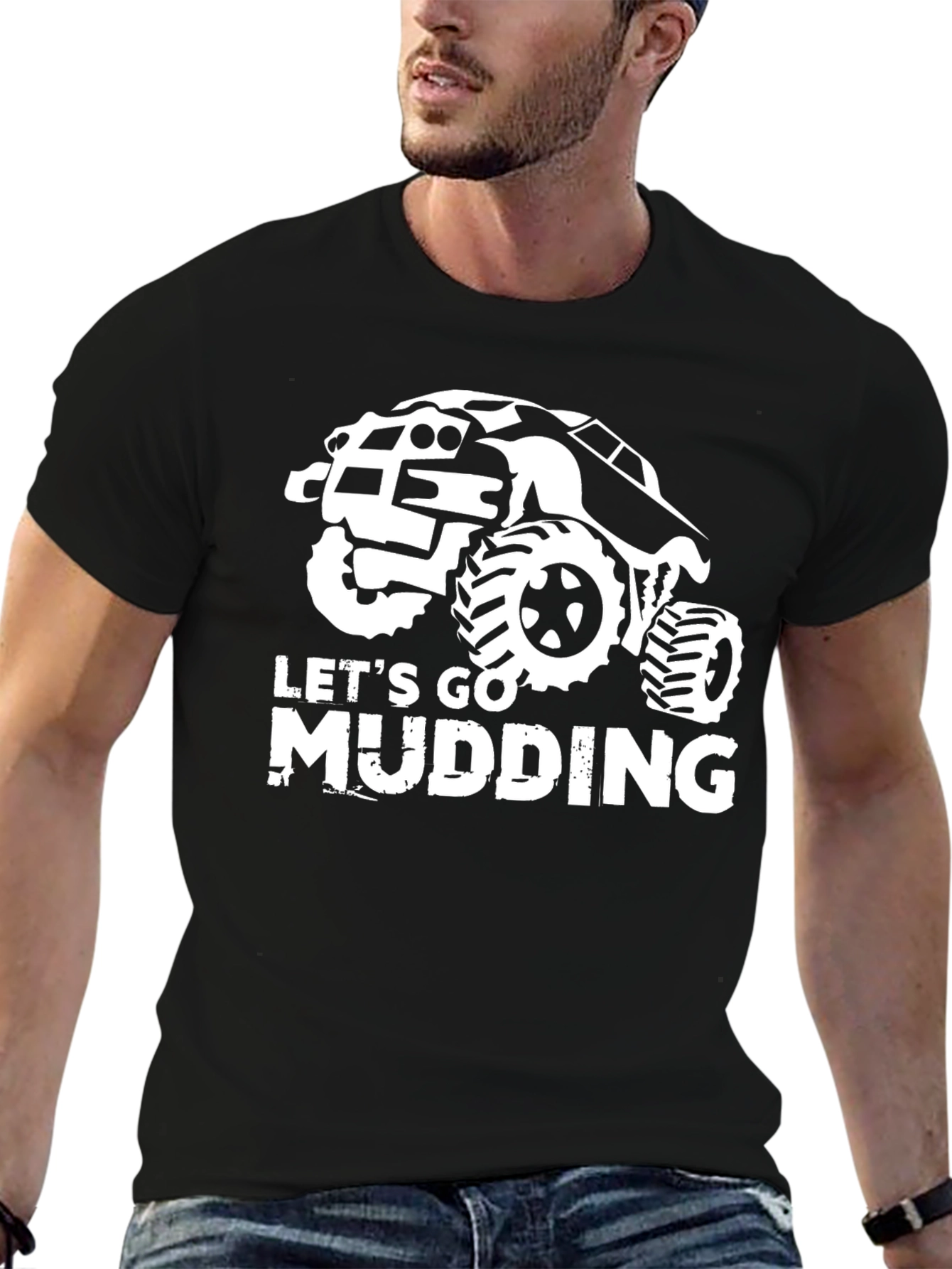 Lets Go Mudding Black T-Shirt