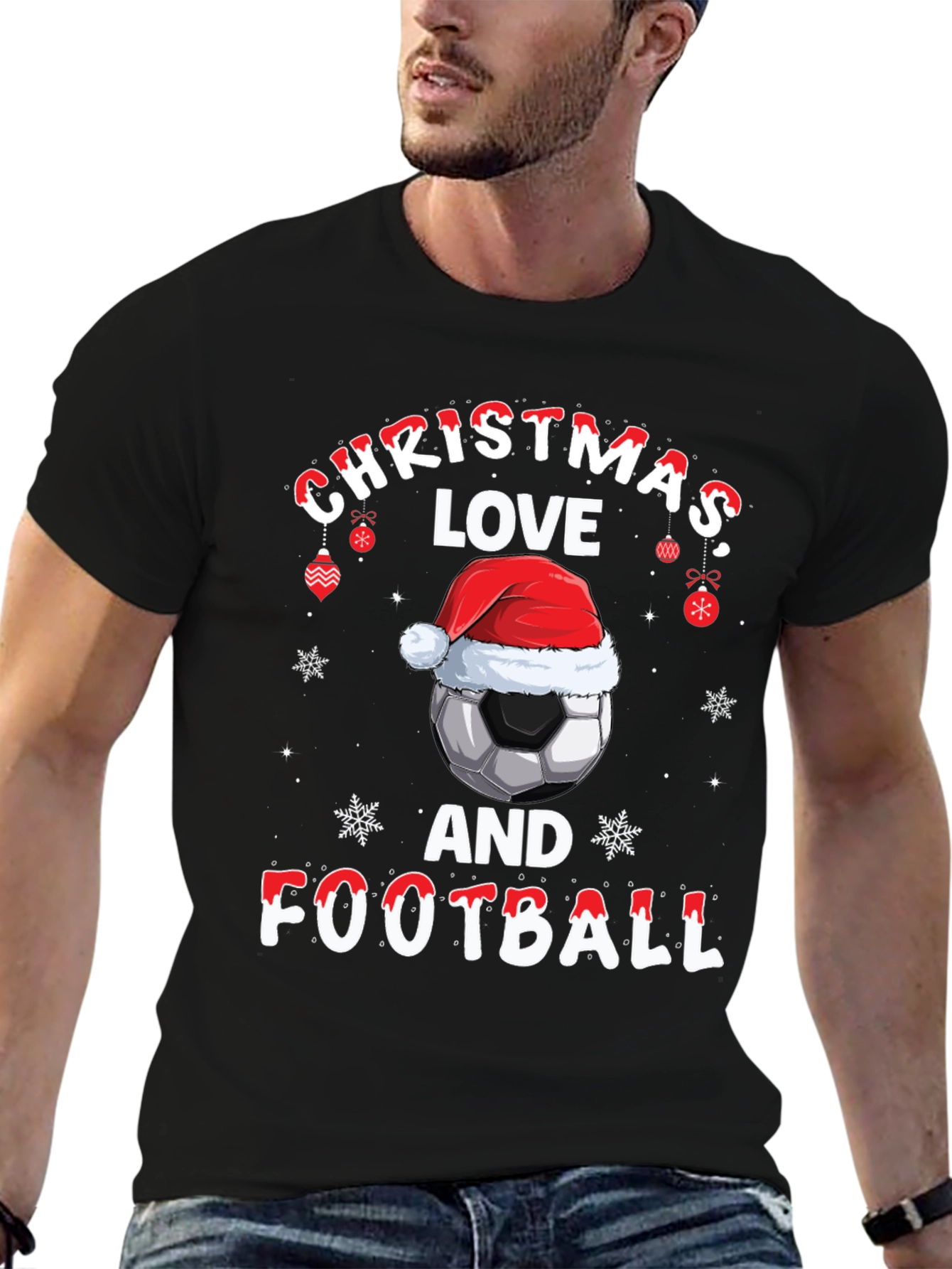 Christmas Football T-Shirt - Holiday Soccer Tee