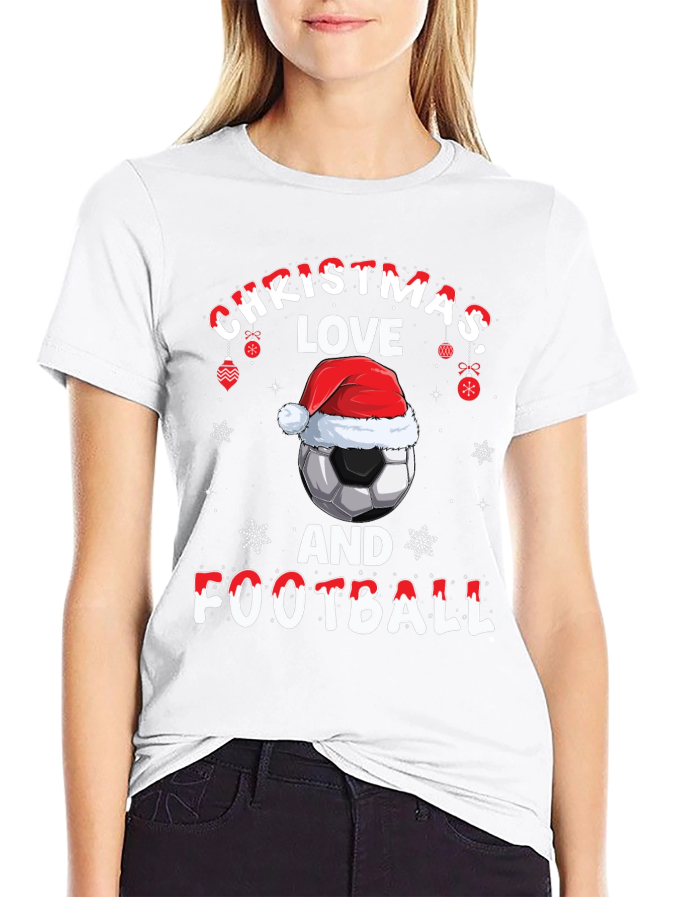Christmas Football T-Shirt - Holiday Soccer Tee