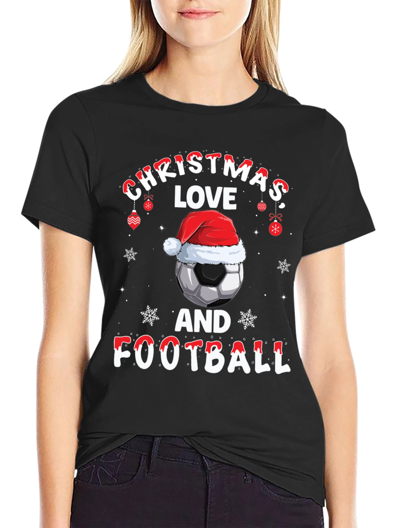 Christmas Football T-Shirt - Holiday Soccer Tee