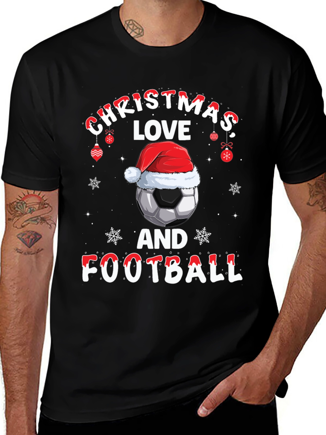 Christmas Football T-Shirt - Holiday Soccer Tee