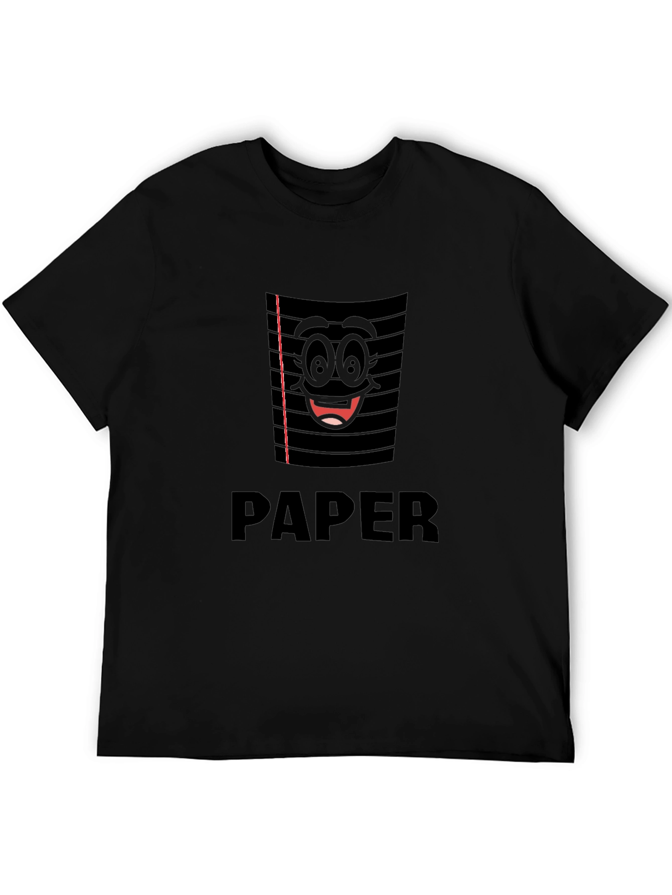 Funny Paper Notebook Graphic T-Shirt - Black