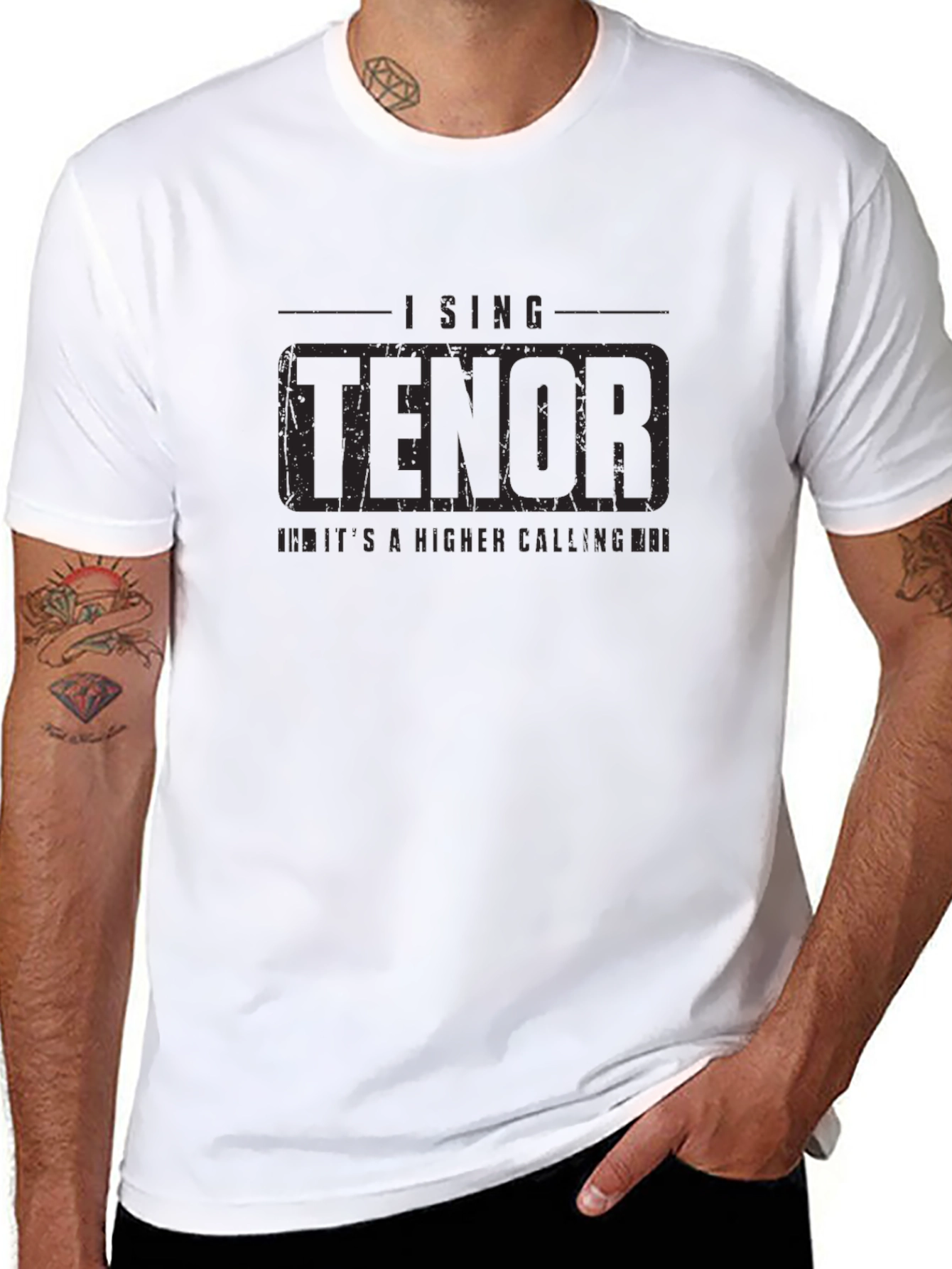I Sing Tenor - Mens Black Graphic T-Shirt