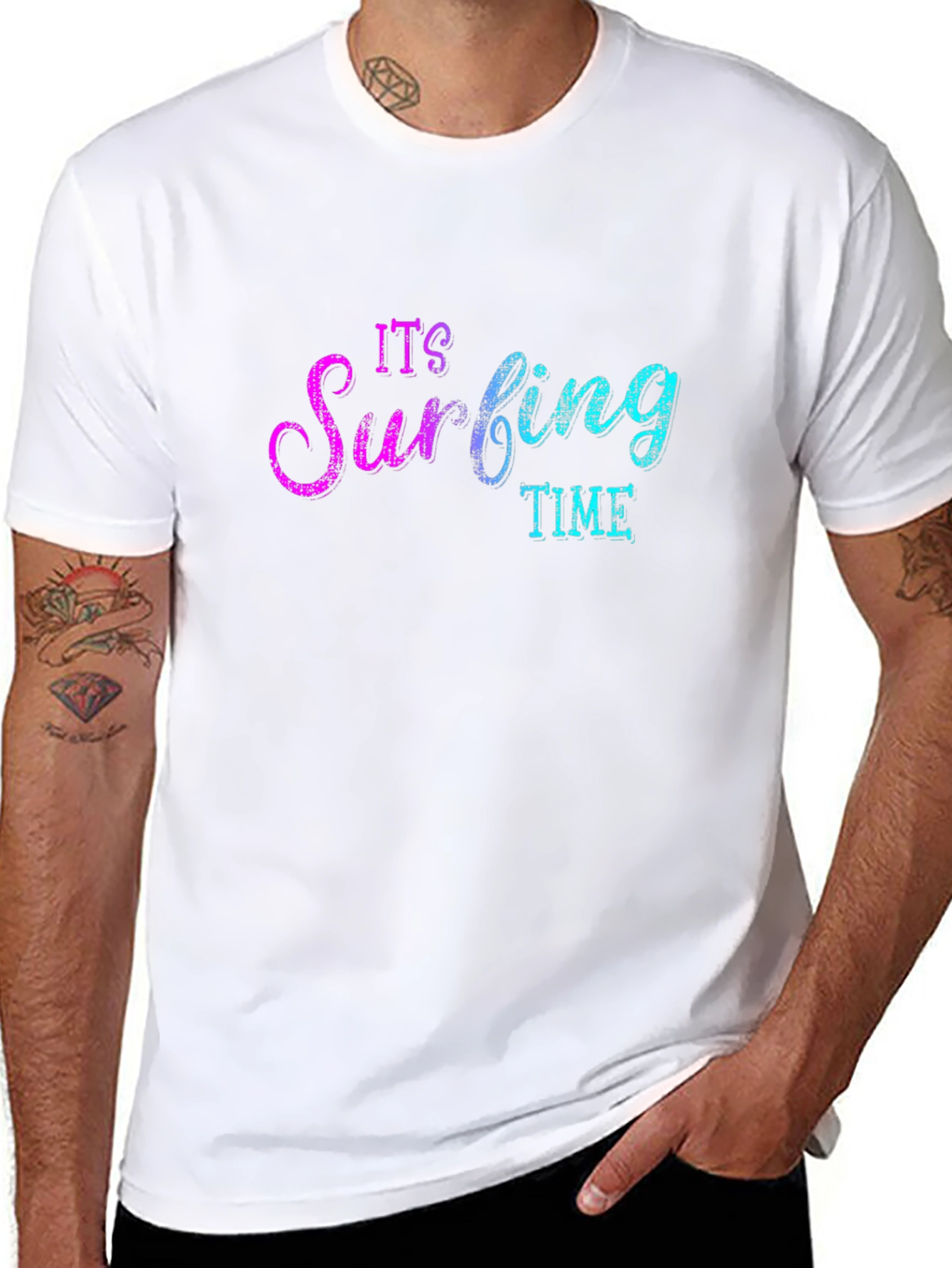Its Surfing Time Tee - Black Graphic T-Shirt