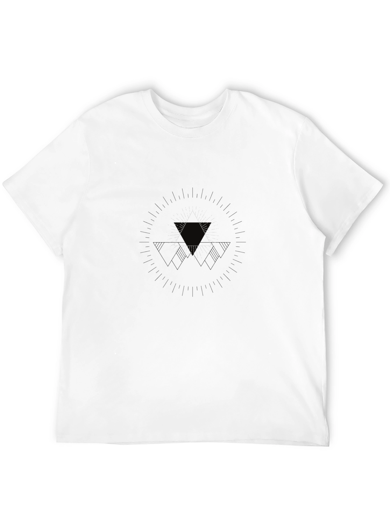 Modern Geometric Graphic Black T-Shirt