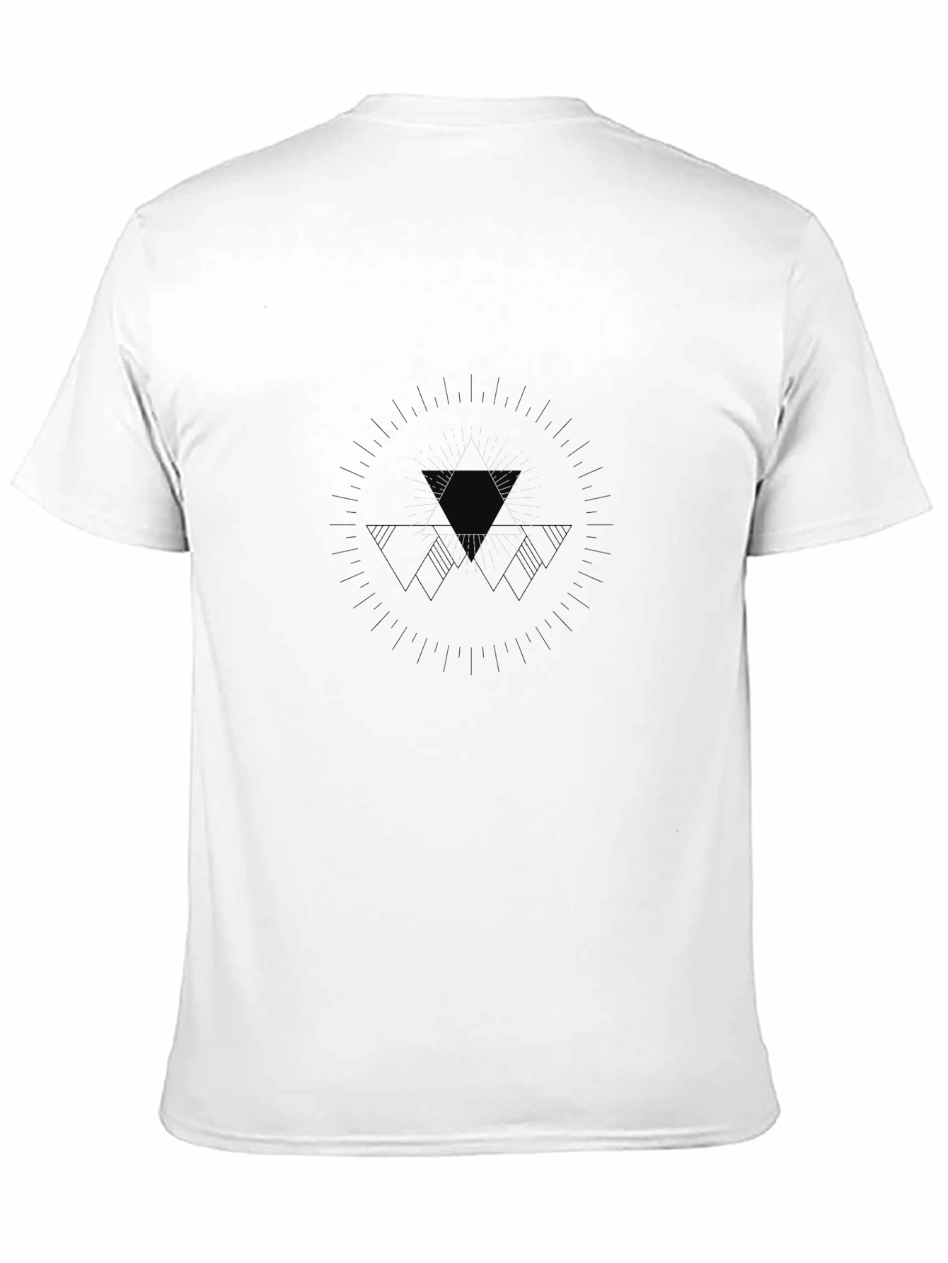 Modern Geometric Graphic Black T-Shirt