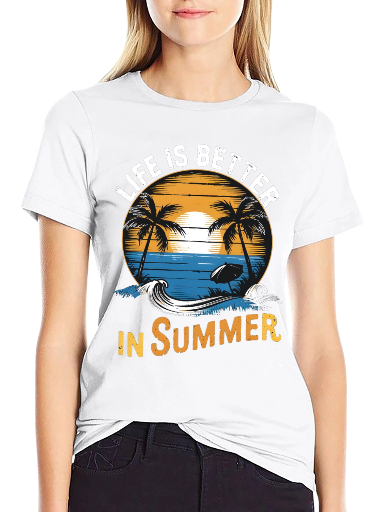 Life is Better in Summer Black Graphic Tee