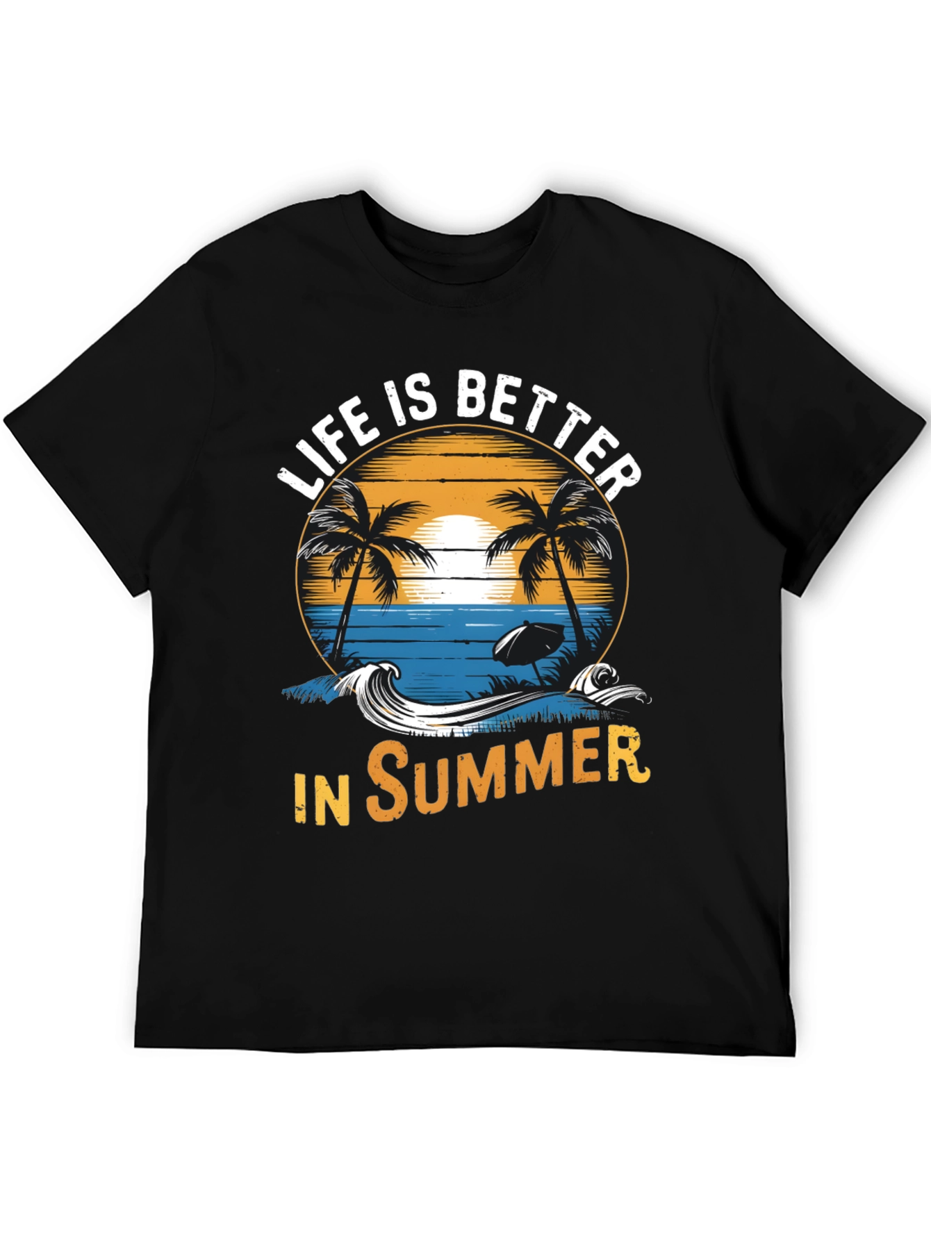 Life is Better in Summer Black Graphic Tee