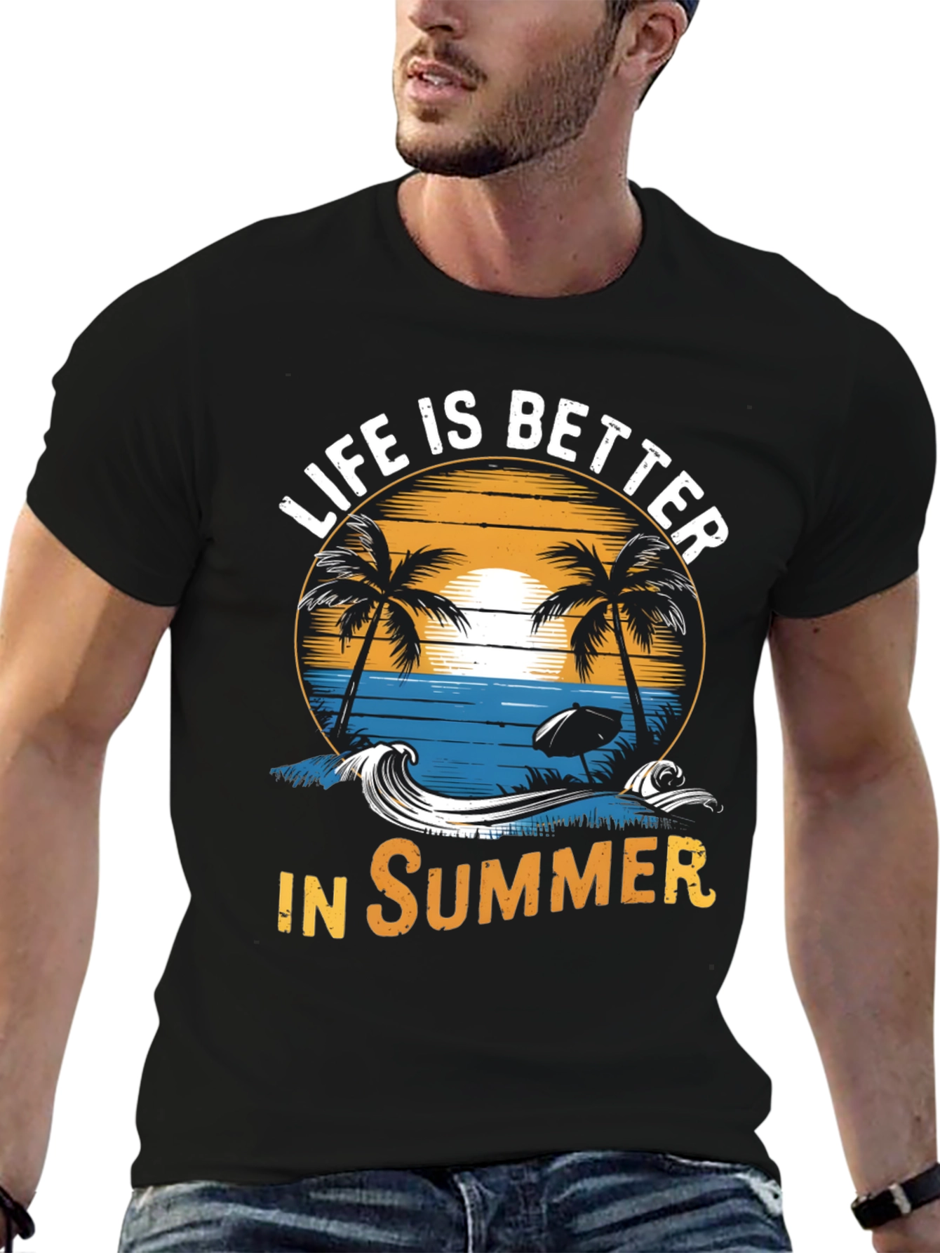 Life is Better in Summer Black Graphic Tee