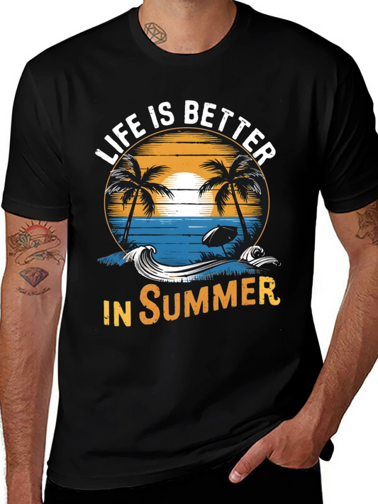 Life is Better in Summer Black Graphic Tee