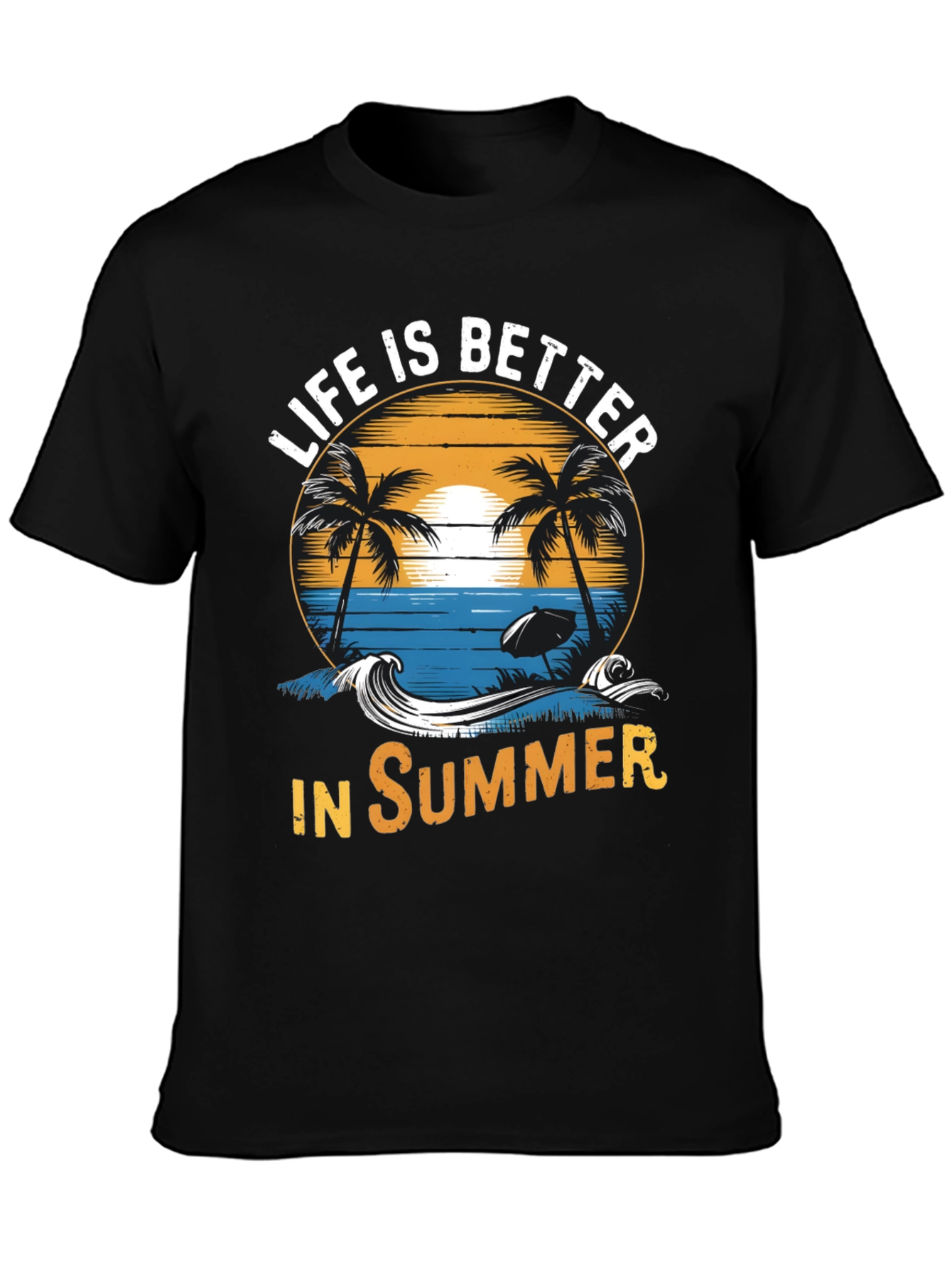 Life is Better in Summer Black Graphic Tee
