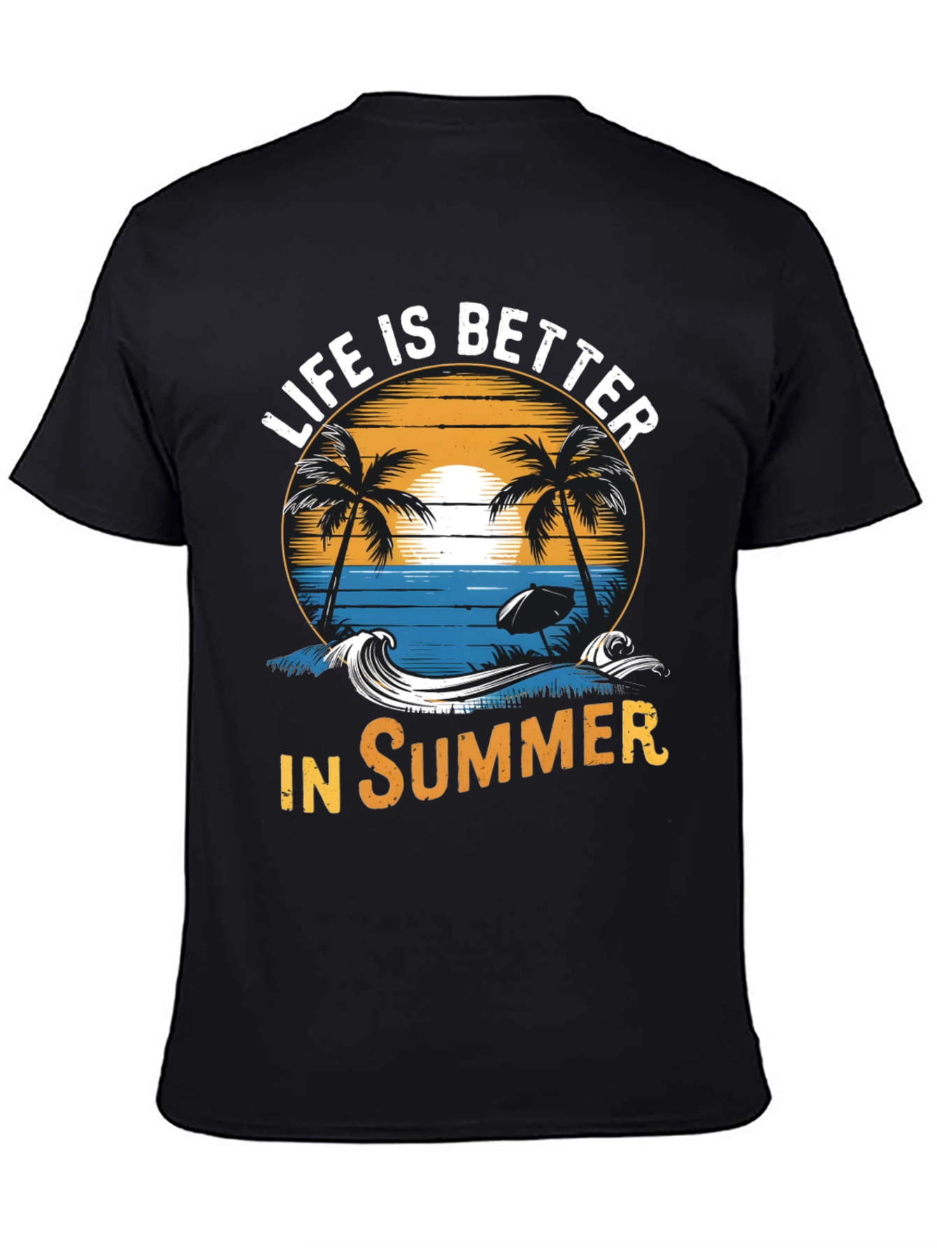Life is Better in Summer Black Graphic Tee
