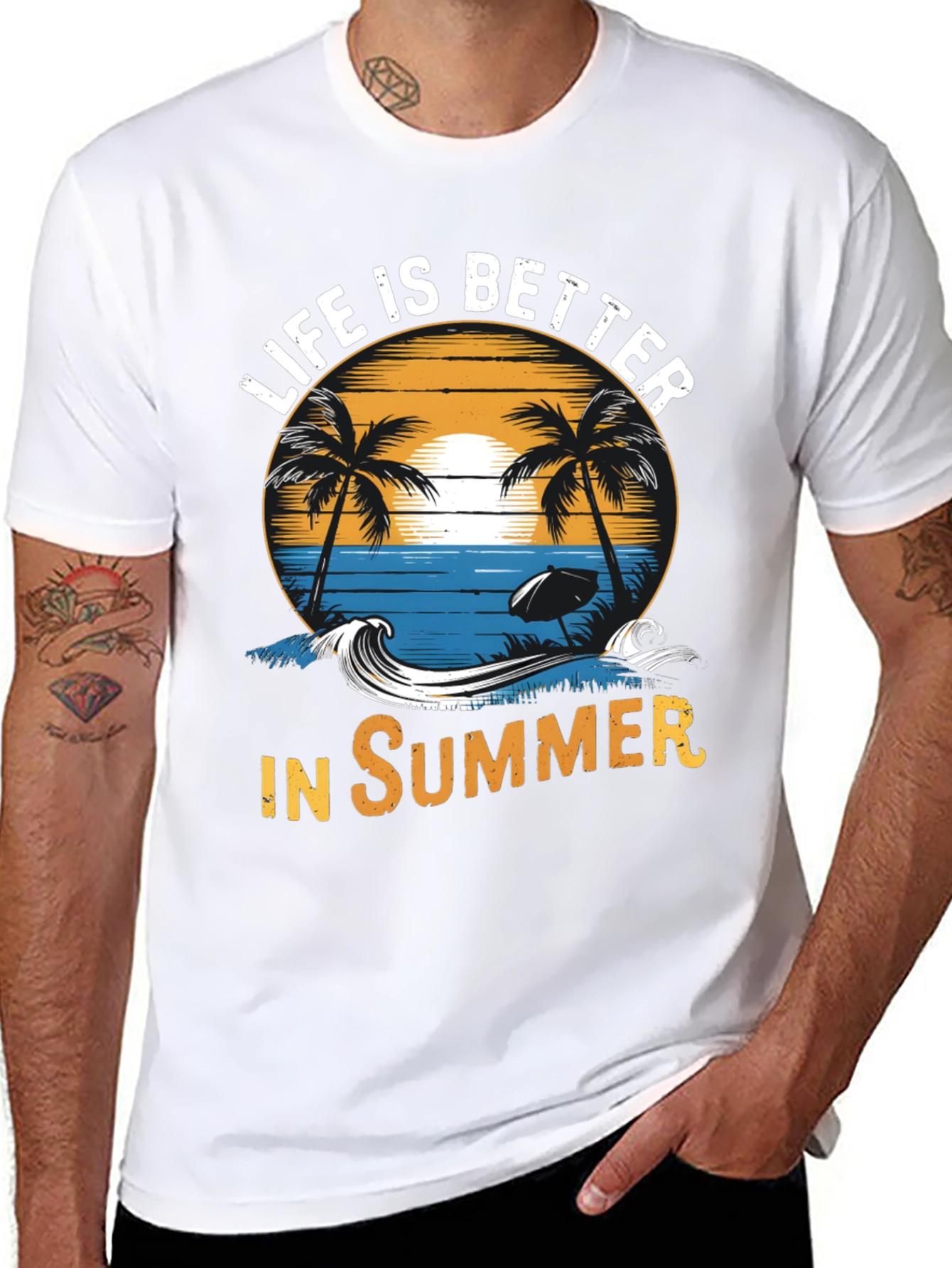 Life is Better in Summer Black Graphic Tee