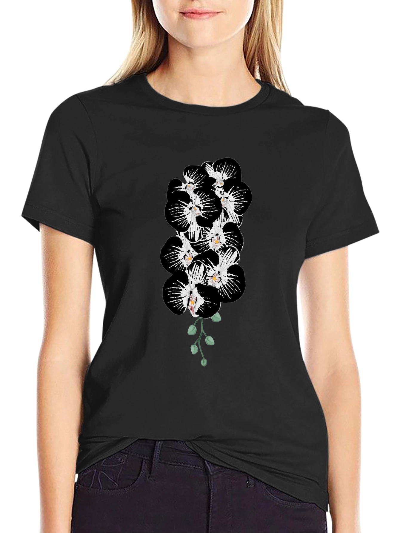 Black Orchid Blossom Graphic Tee - Mens
