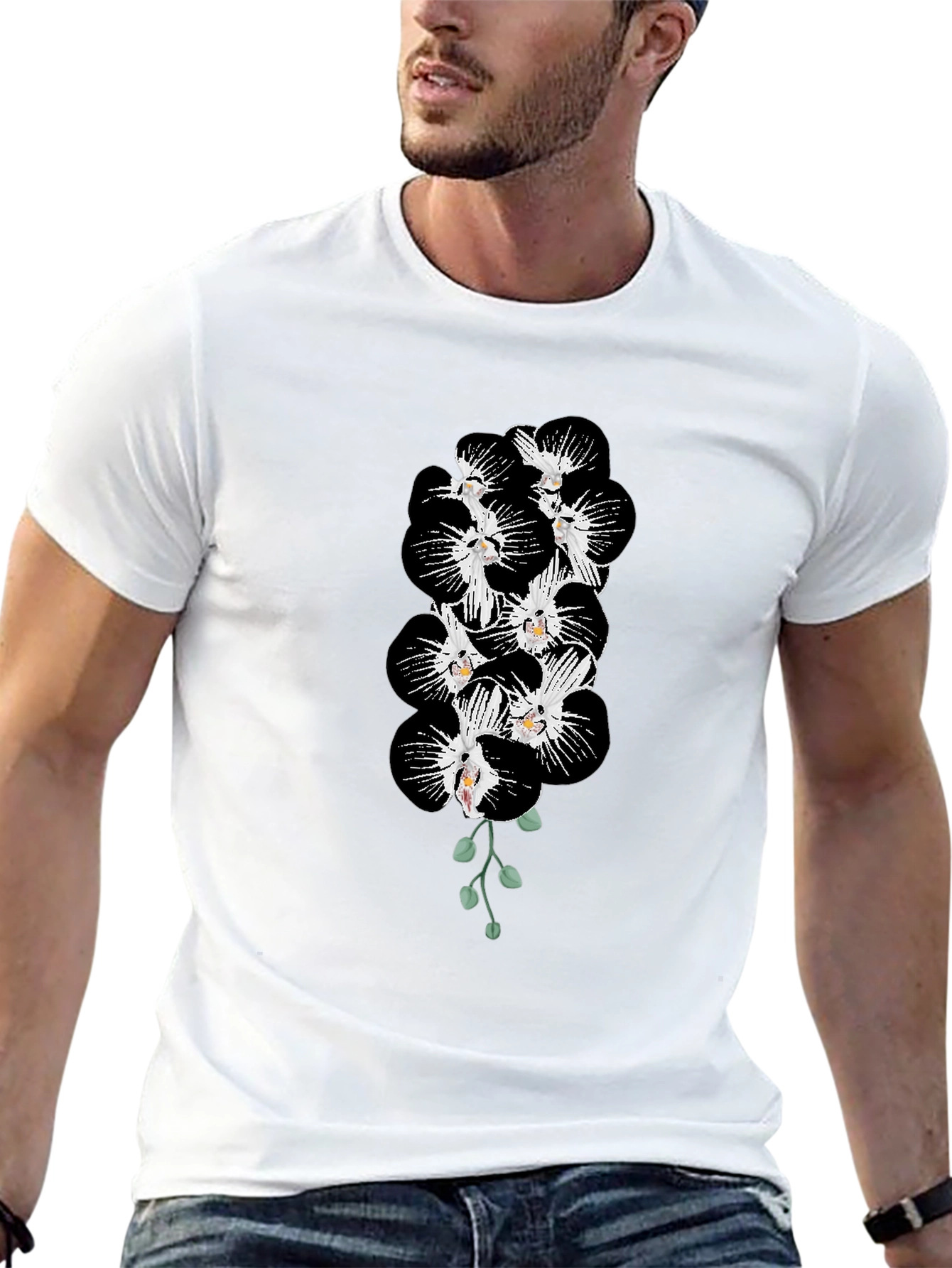 Black Orchid Blossom Graphic Tee - Mens