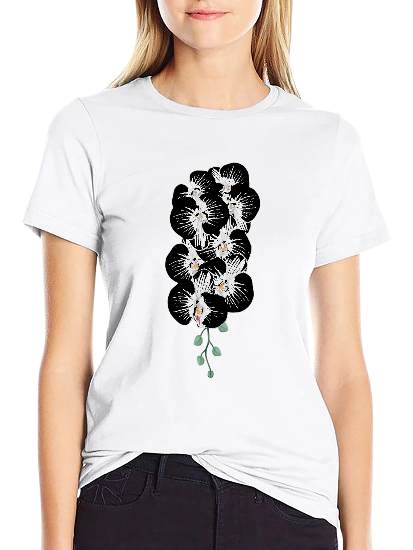 Black Orchid Blossom Graphic Tee - Mens