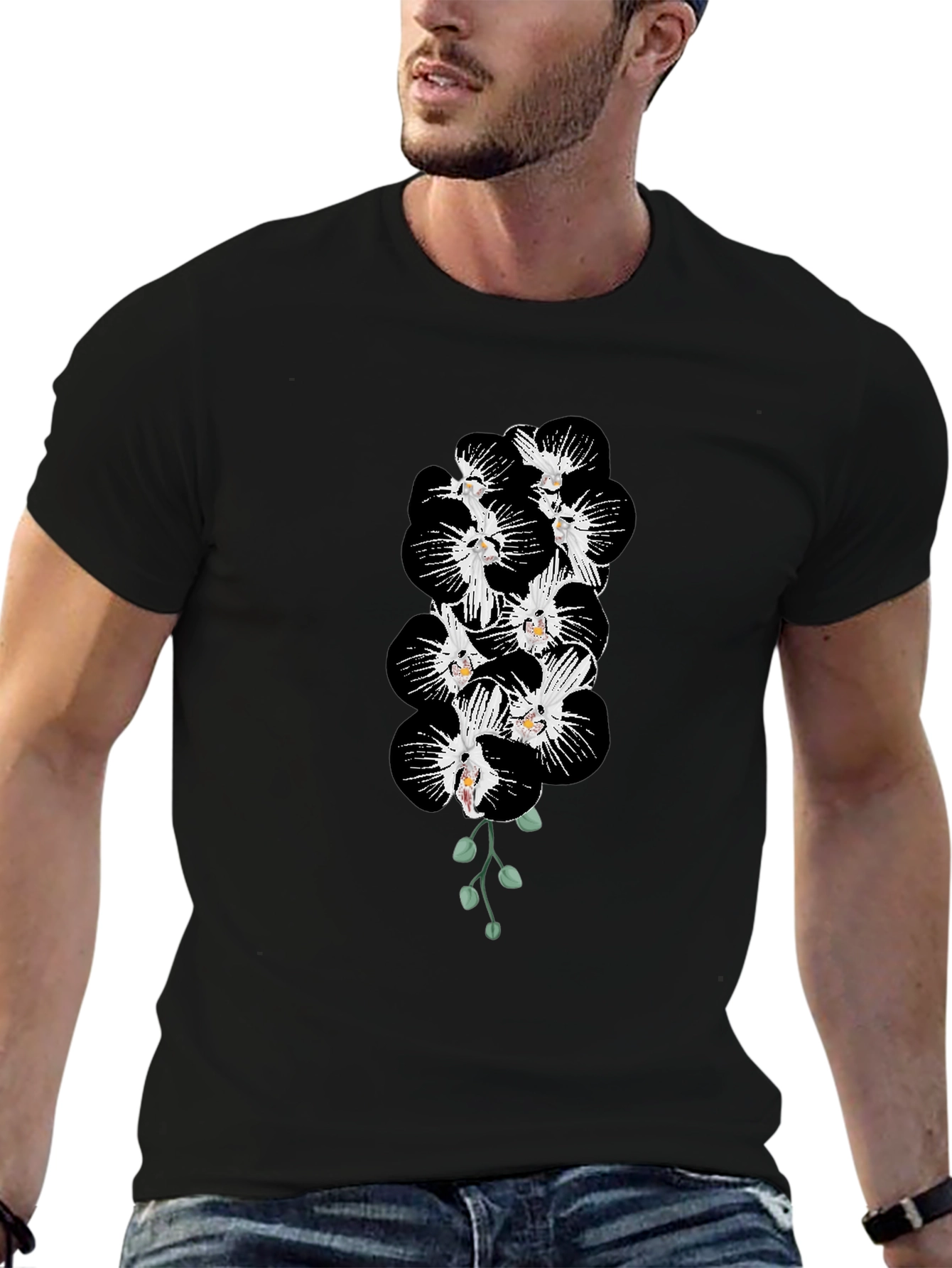 Black Orchid Blossom Graphic Tee - Mens