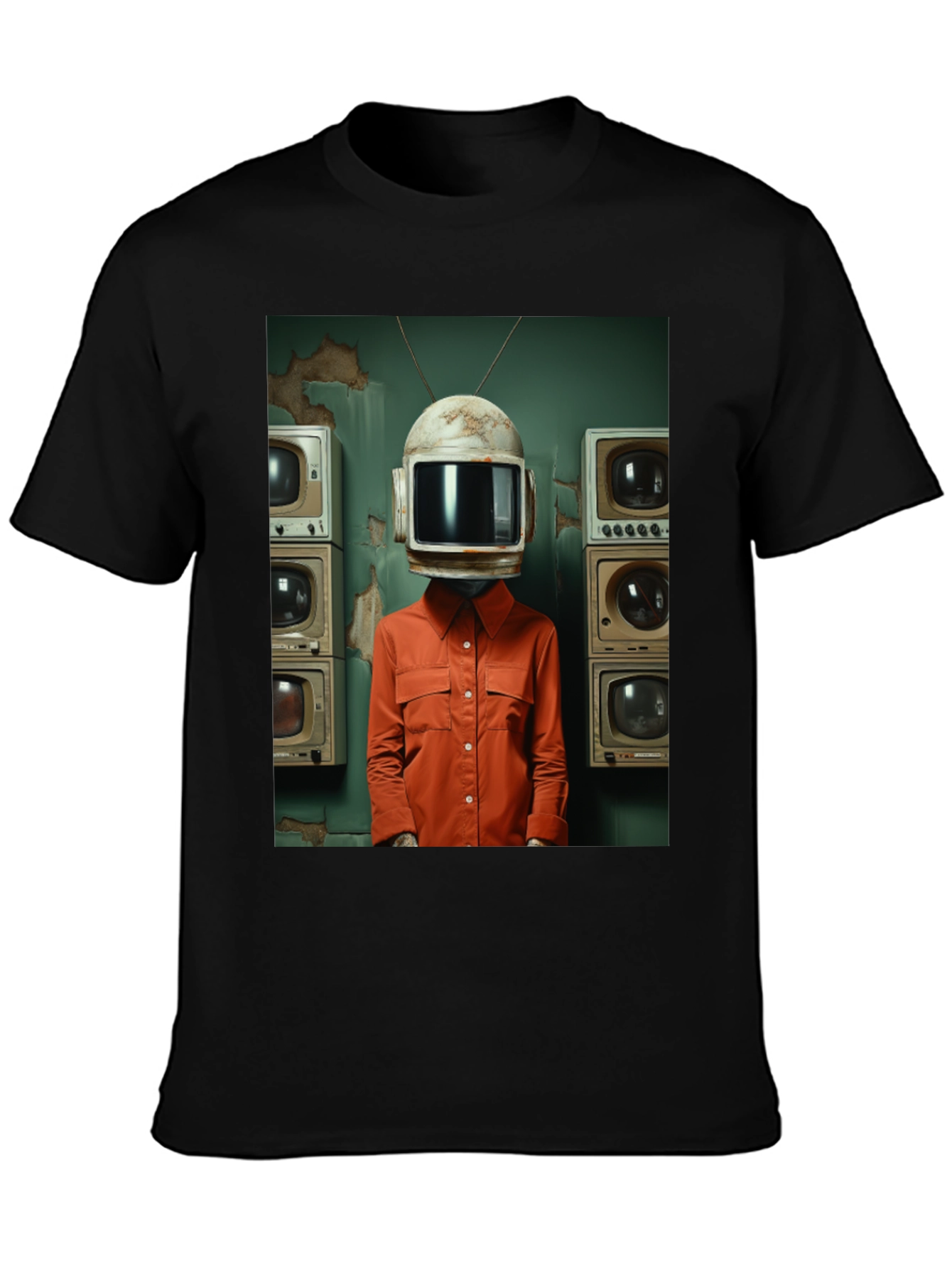 Retro TV Head Graphic Tee - Unique Novelty T-Shirt