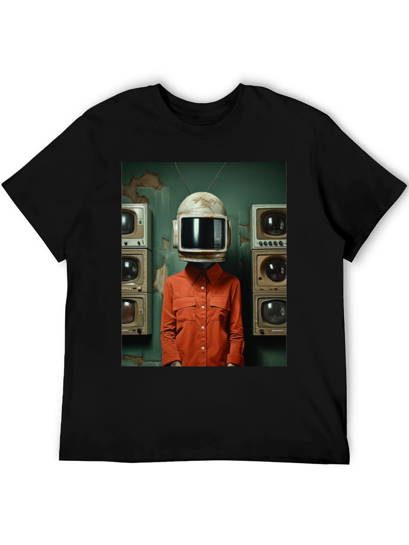 Retro TV Head Graphic Tee - Unique Novelty T-Shirt