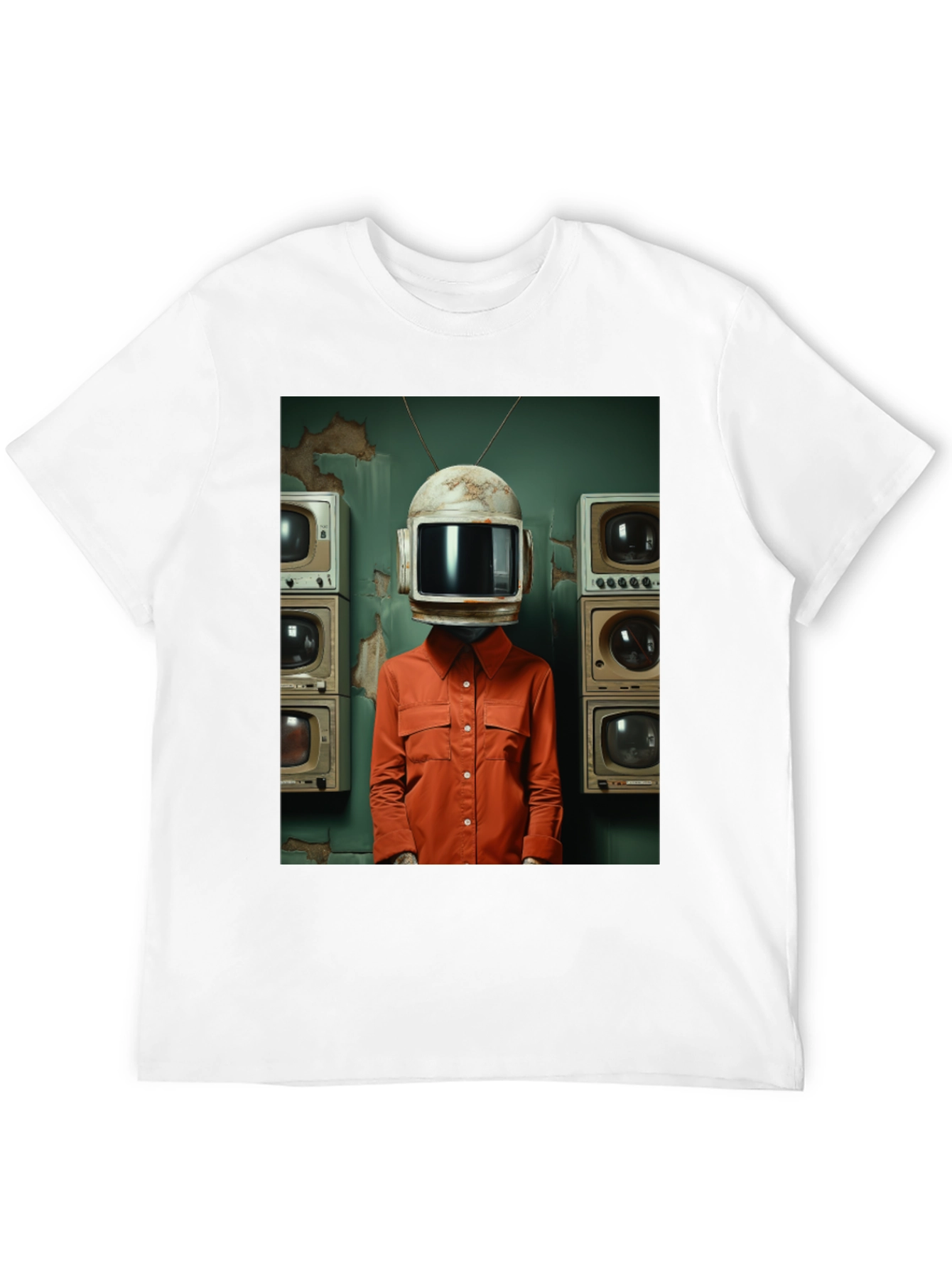 Retro TV Head Graphic Tee - Unique Novelty T-Shirt
