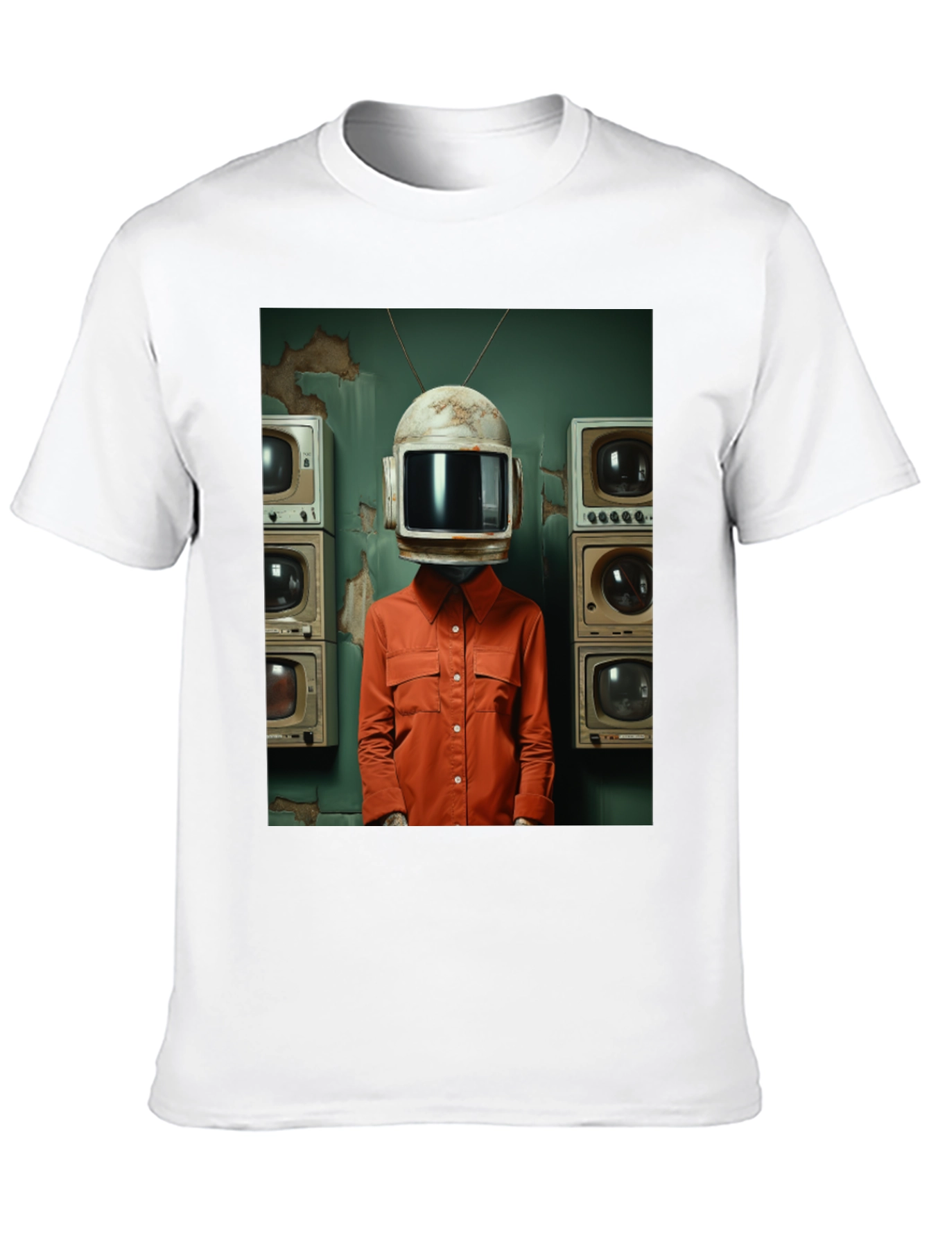 Retro TV Head Graphic Tee - Unique Novelty T-Shirt