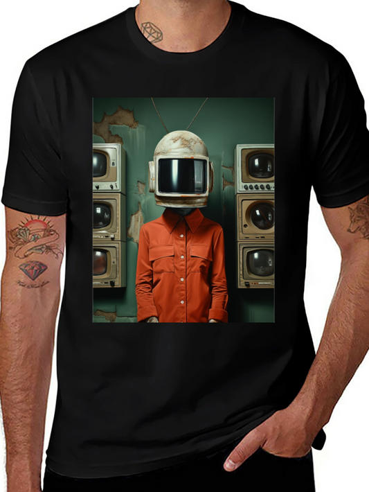 Retro TV Head Graphic Tee - Unique Novelty T-Shirt