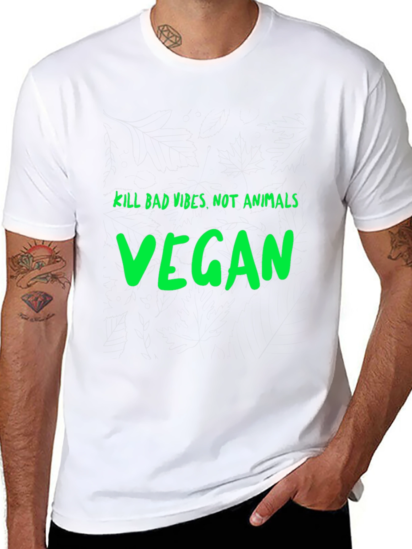 Vegan Graphic T-Shirt - Kill Bad Vibes Not Animals