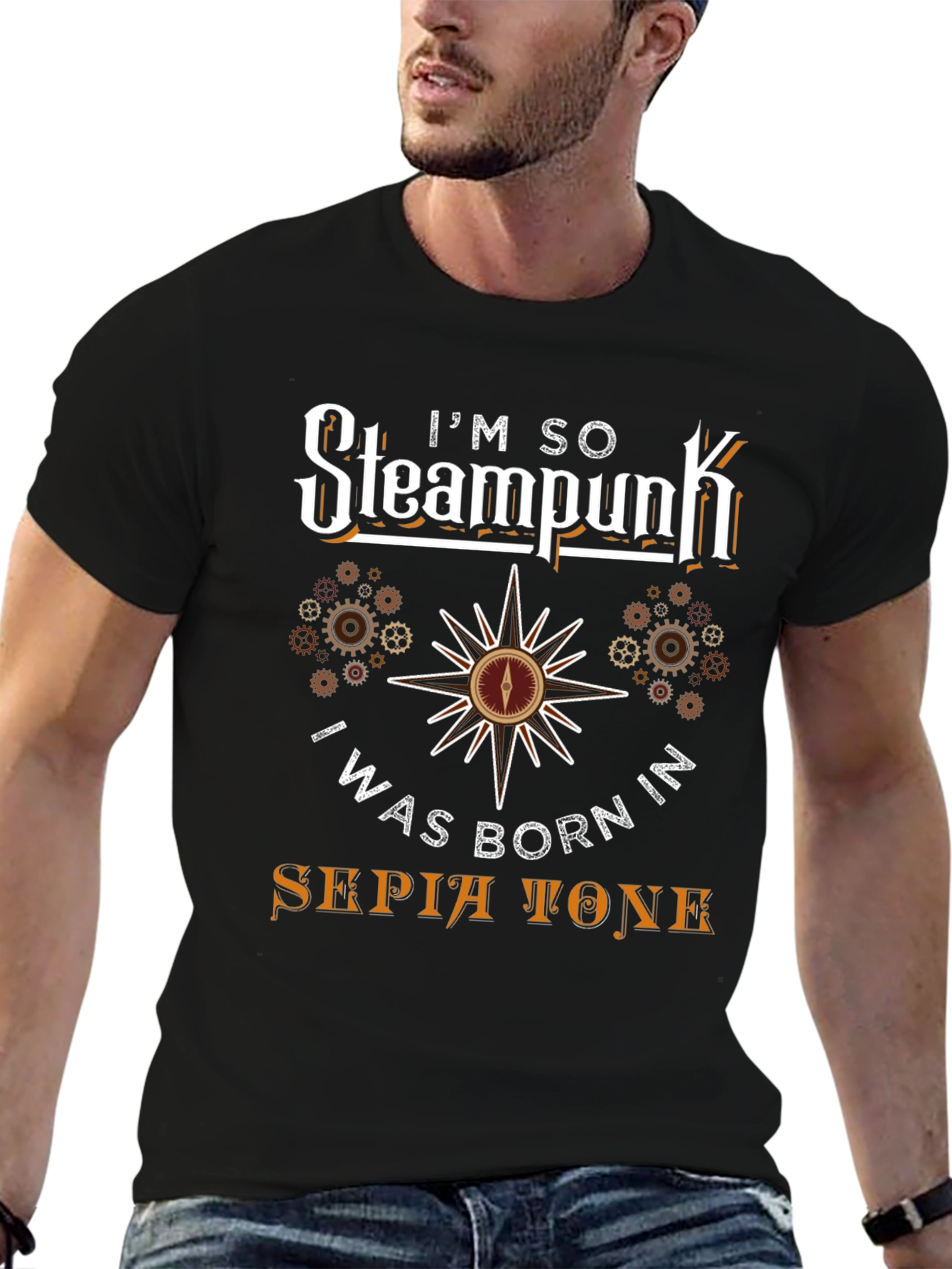 Steampunk Sepia Tone Graphic T-Shirt