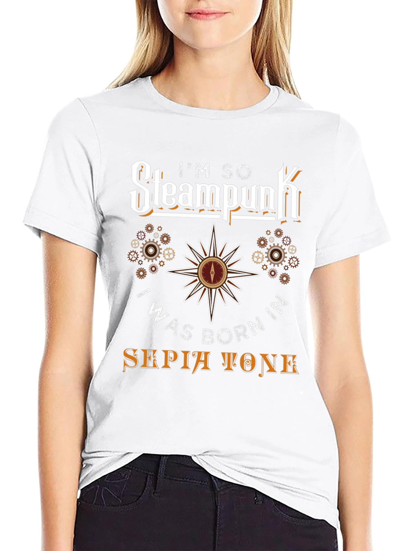 Steampunk Sepia Tone Graphic T-Shirt