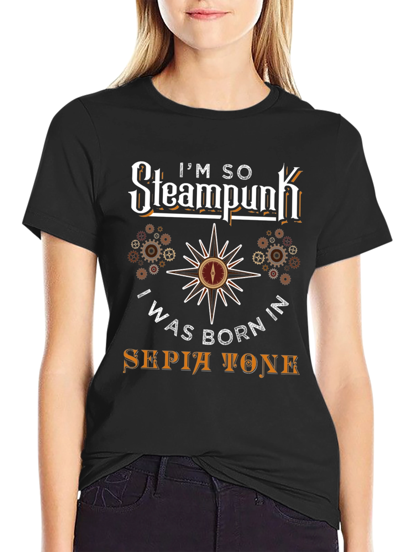 Steampunk Sepia Tone Graphic T-Shirt