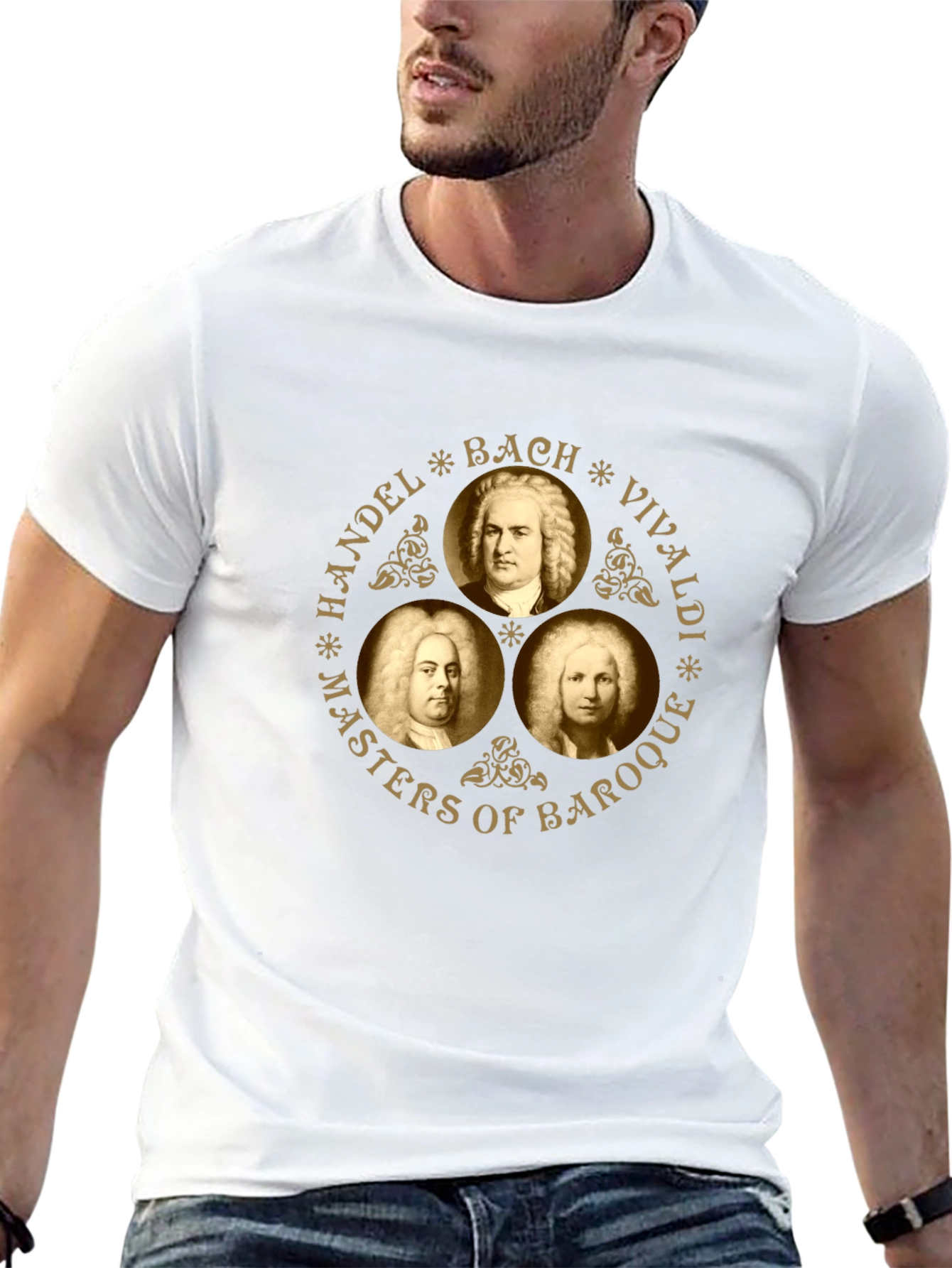 Baroque Masters Black T-Shirt - Handel Bach Vivaldi