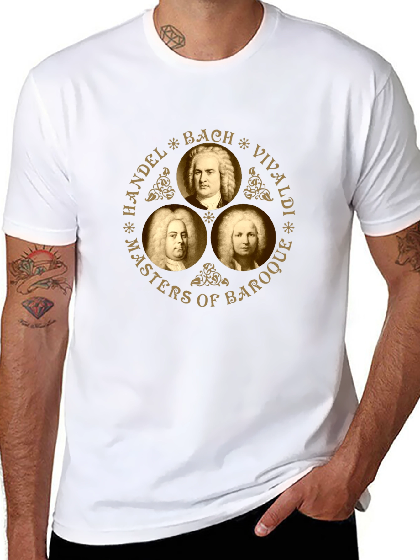 Baroque Masters Black T-Shirt - Handel Bach Vivaldi