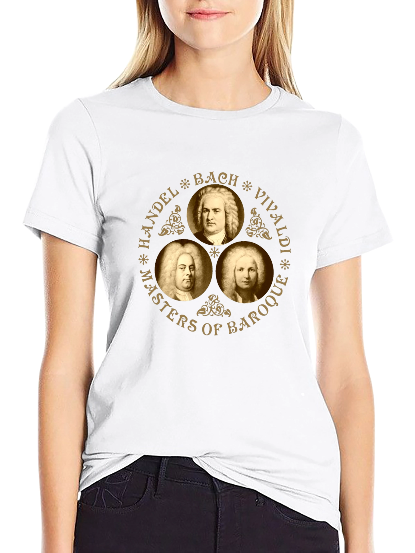 Baroque Masters Black T-Shirt - Handel Bach Vivaldi