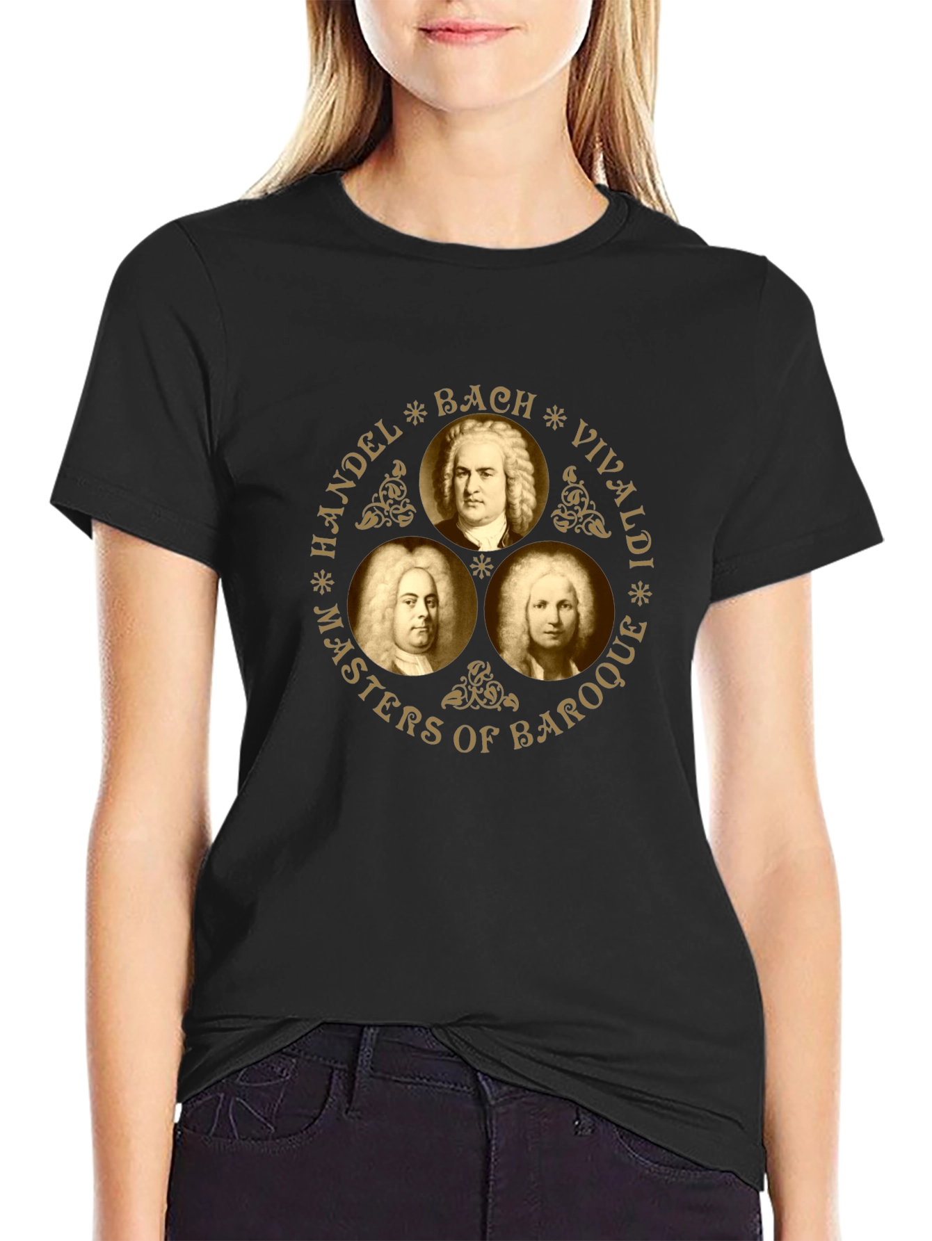 Baroque Masters Black T-Shirt - Handel Bach Vivaldi