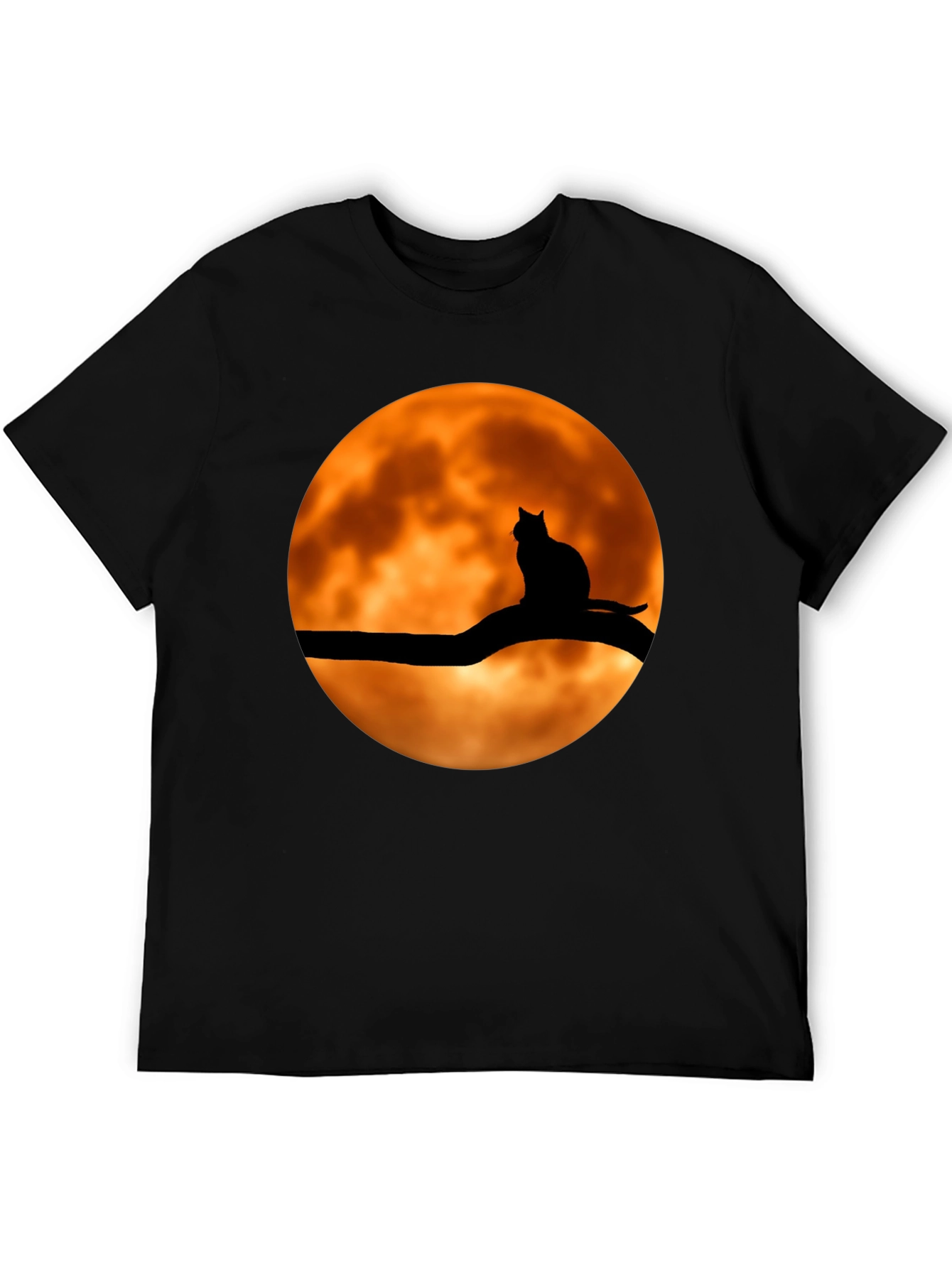 Spooky Cat on Moon Graphic Tee