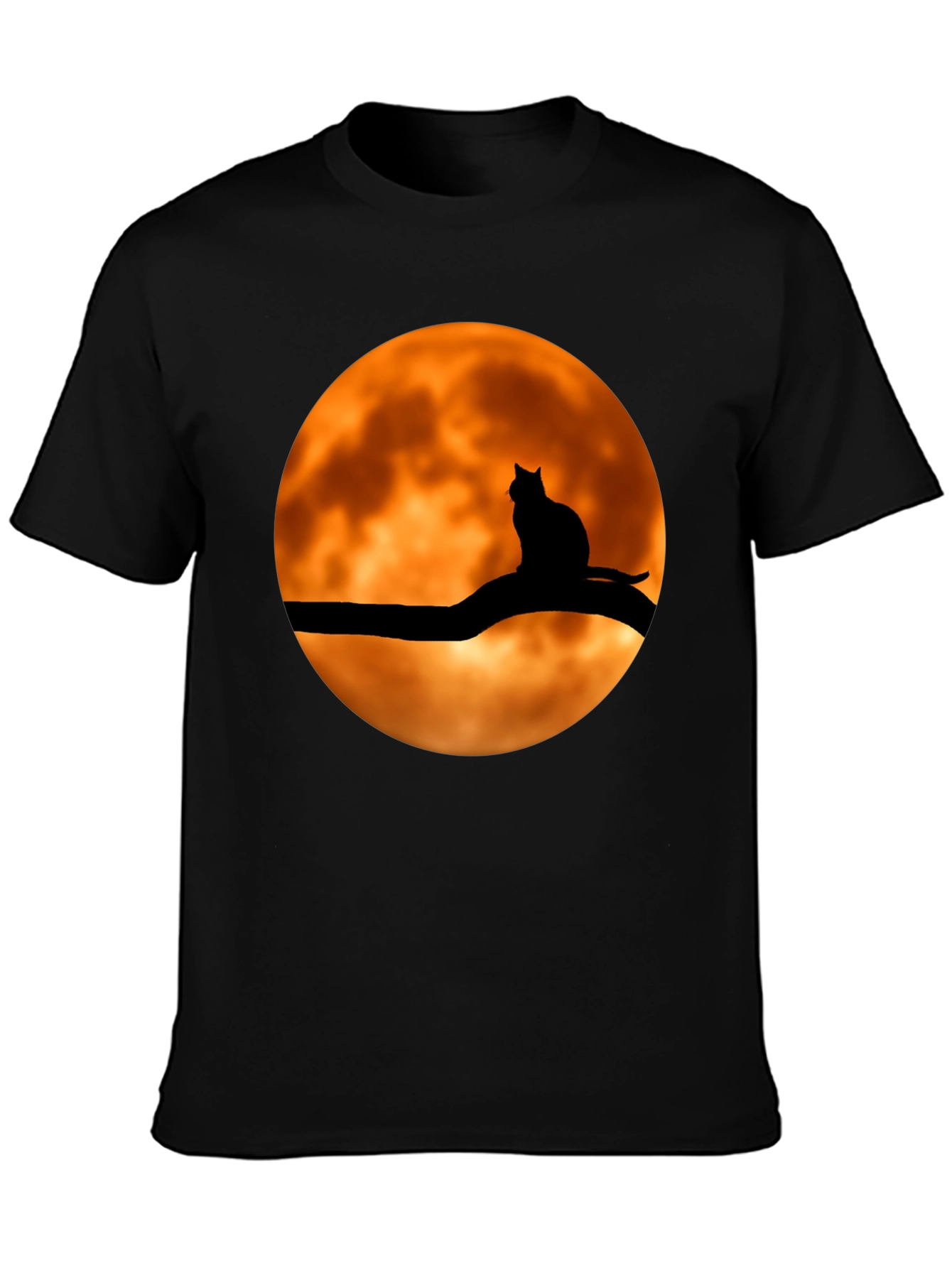 Spooky Cat on Moon Graphic Tee