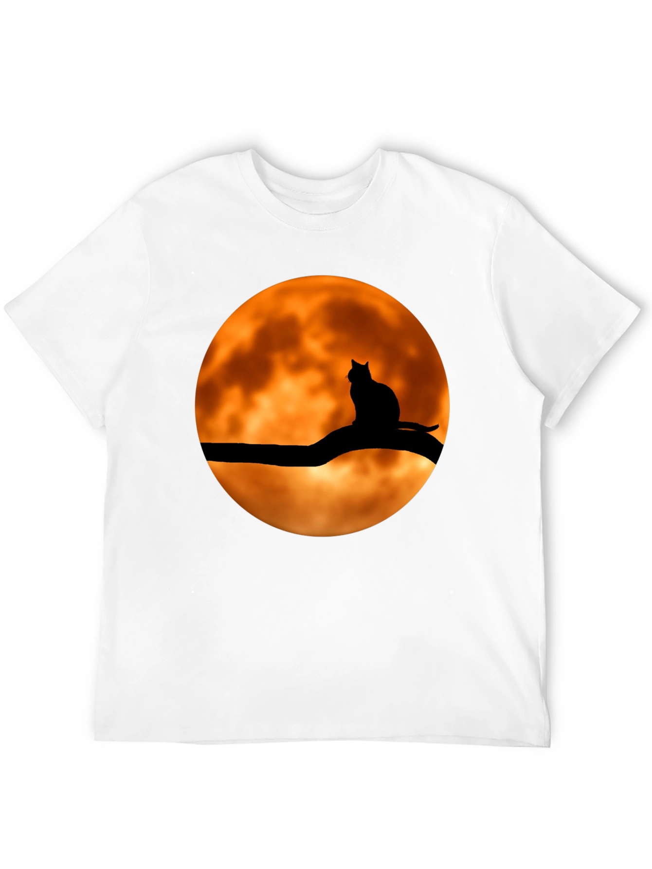 Spooky Cat on Moon Graphic Tee